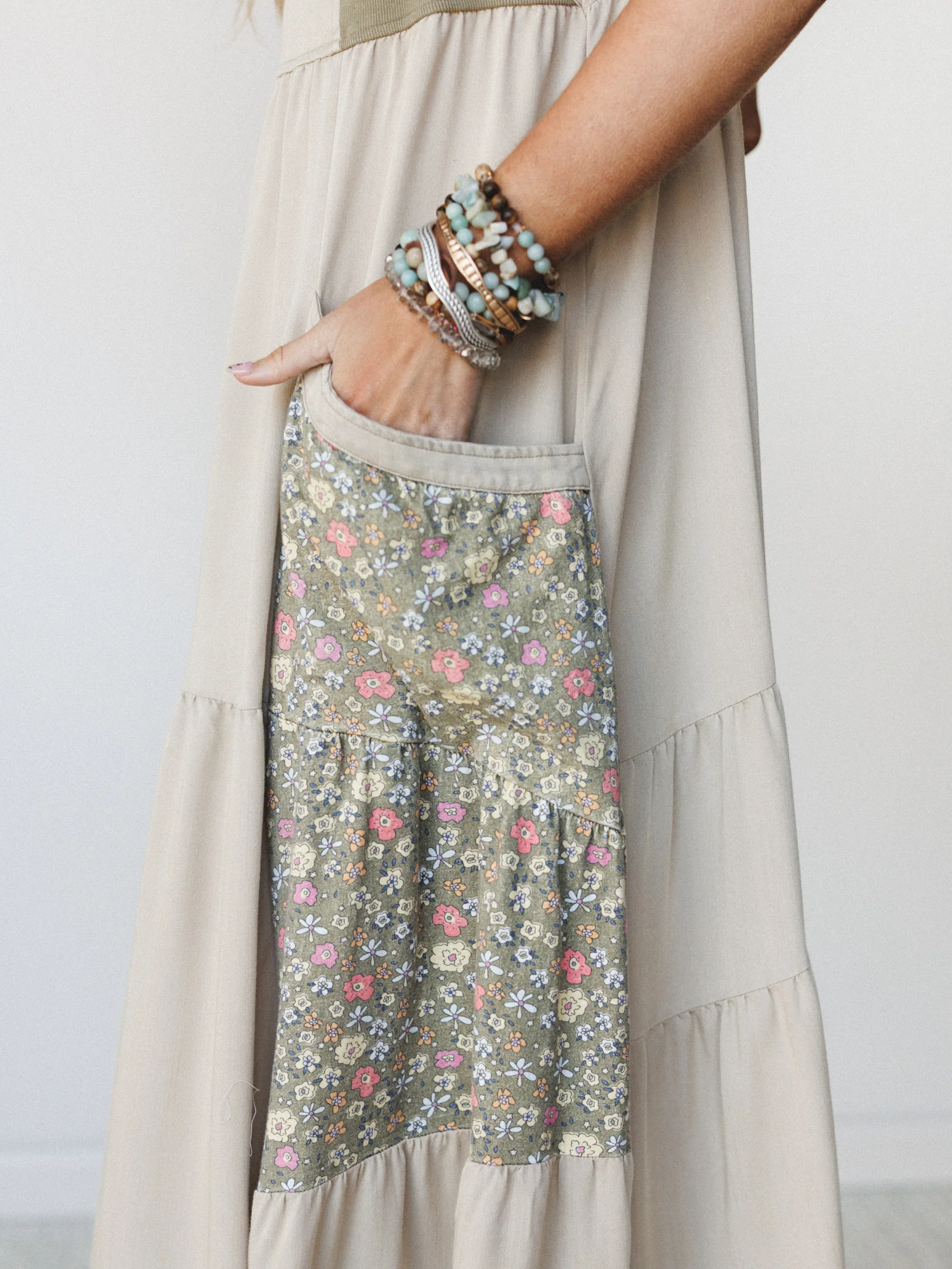 Floral Gazer Maxi Dress - Dusty Sage - Image 3