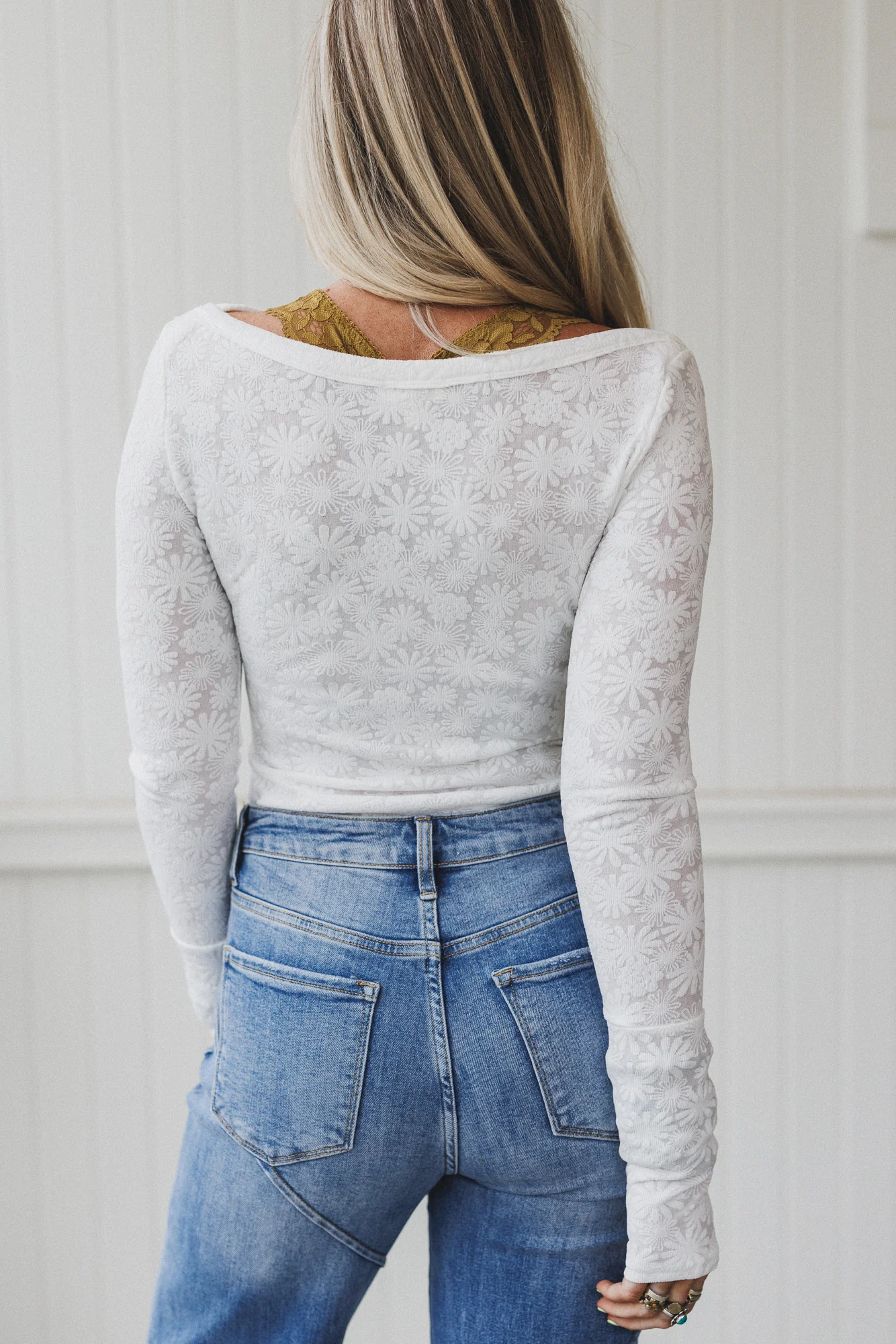 Floral Luxe Bodysuit - Off White - Image 6