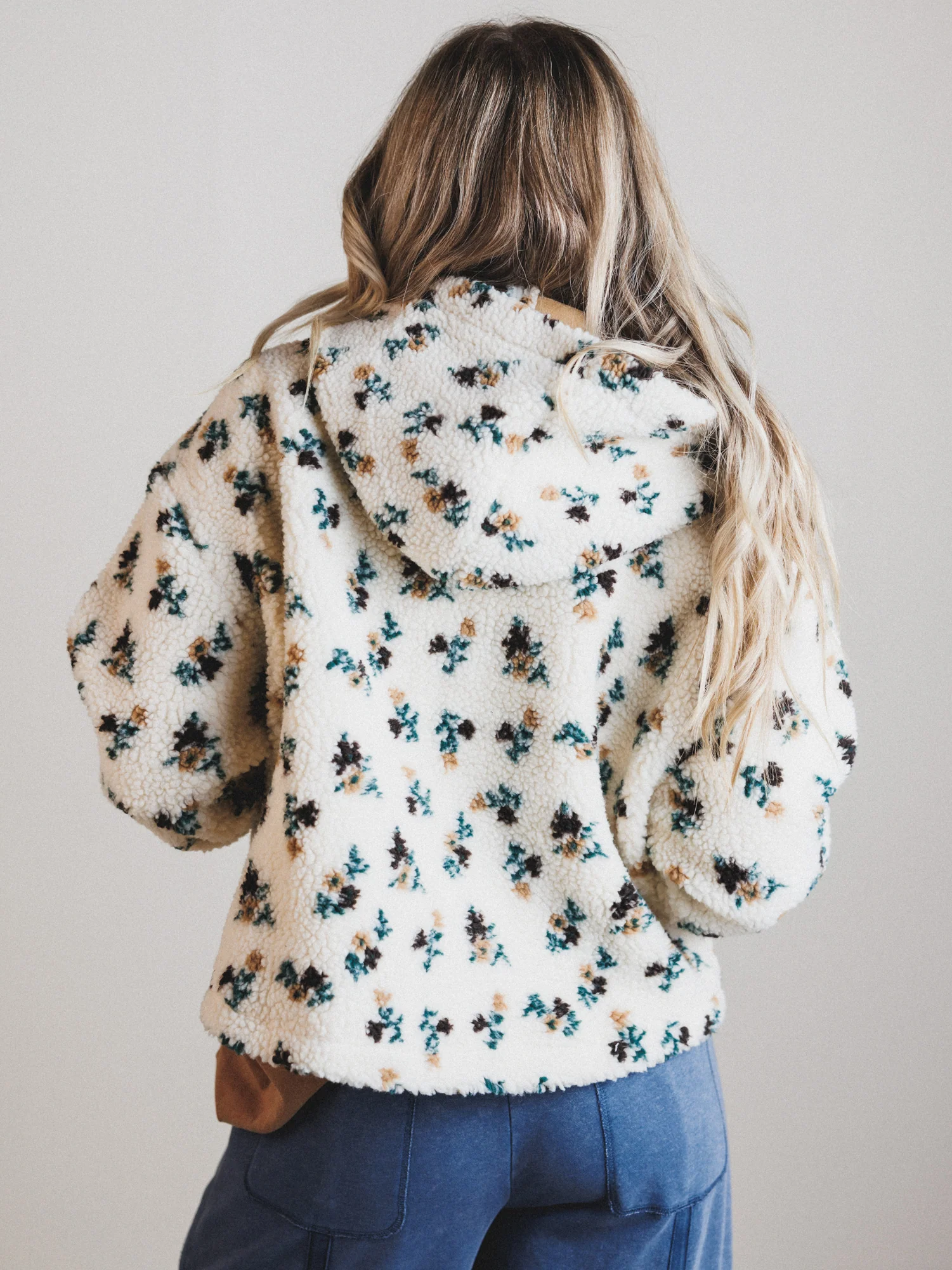 Floral Solstice Fleece Jacket - Cream - Image 4