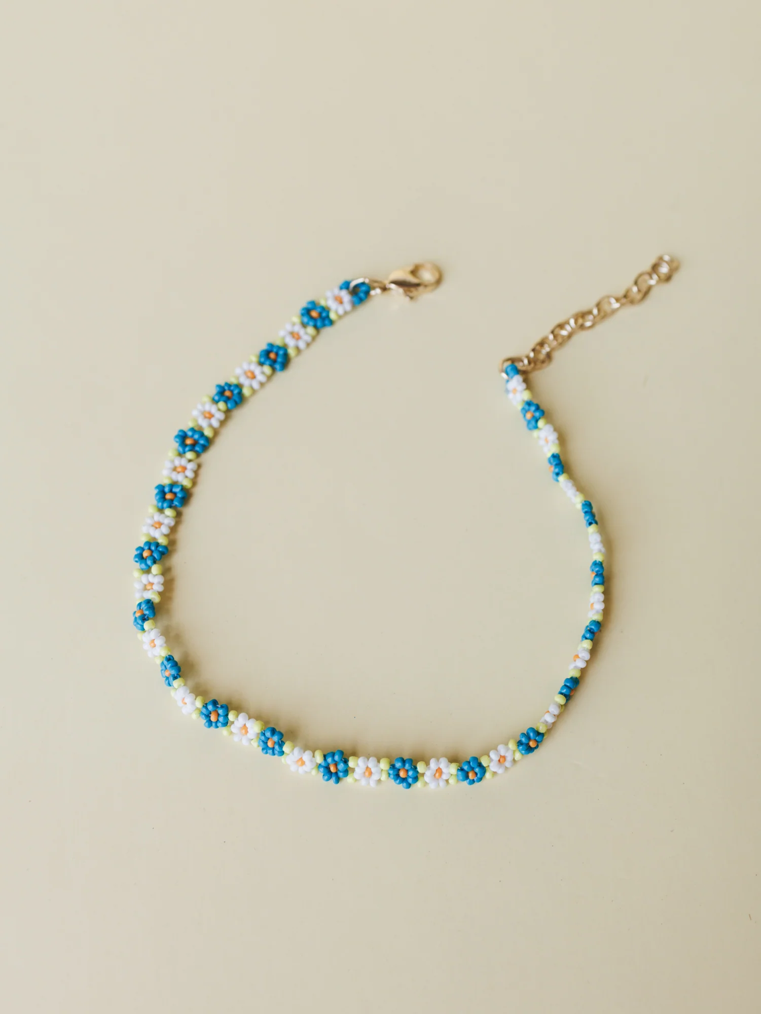 Floral Step Anklet  - Green