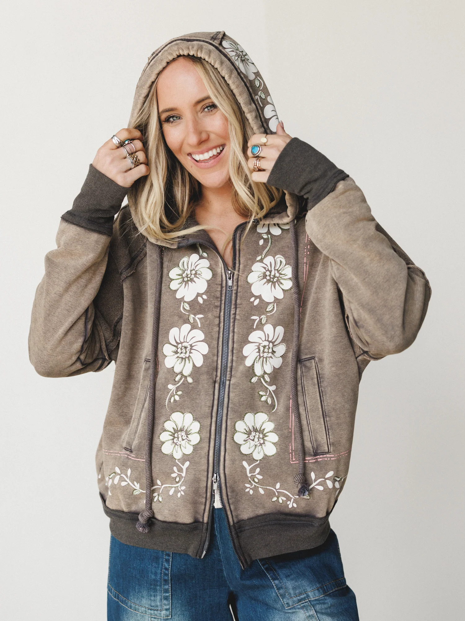 Flower Blooms Jacket - Ash - Image 2