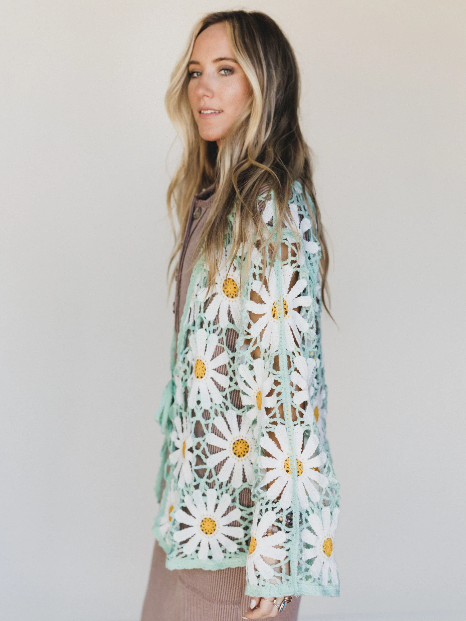 Flower Field Cardigan - Mint - Image 2