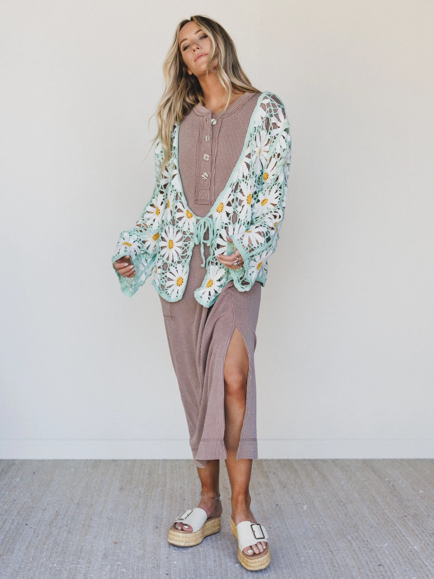 Flower Field Cardigan - Mint - Image 3