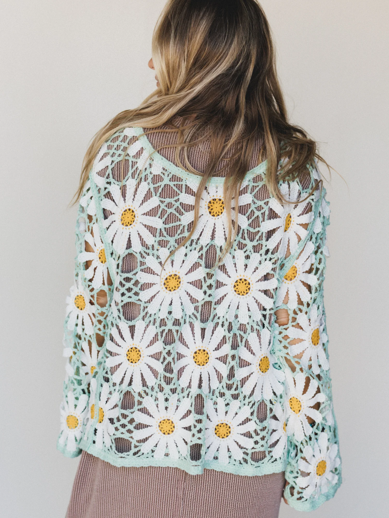 Flower Field Cardigan - Mint - Image 4