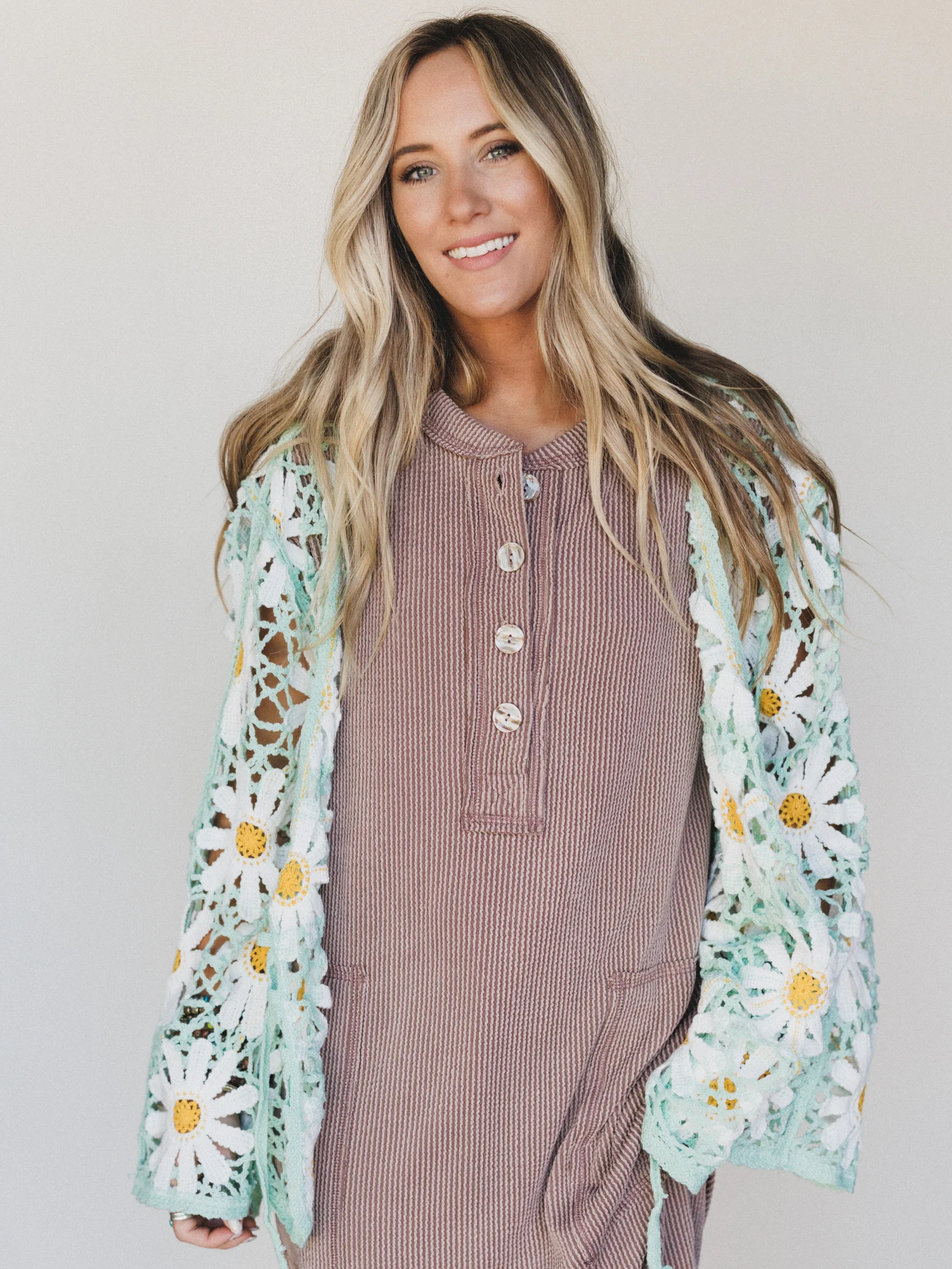 Flower Field Cardigan - Mint - Image 5