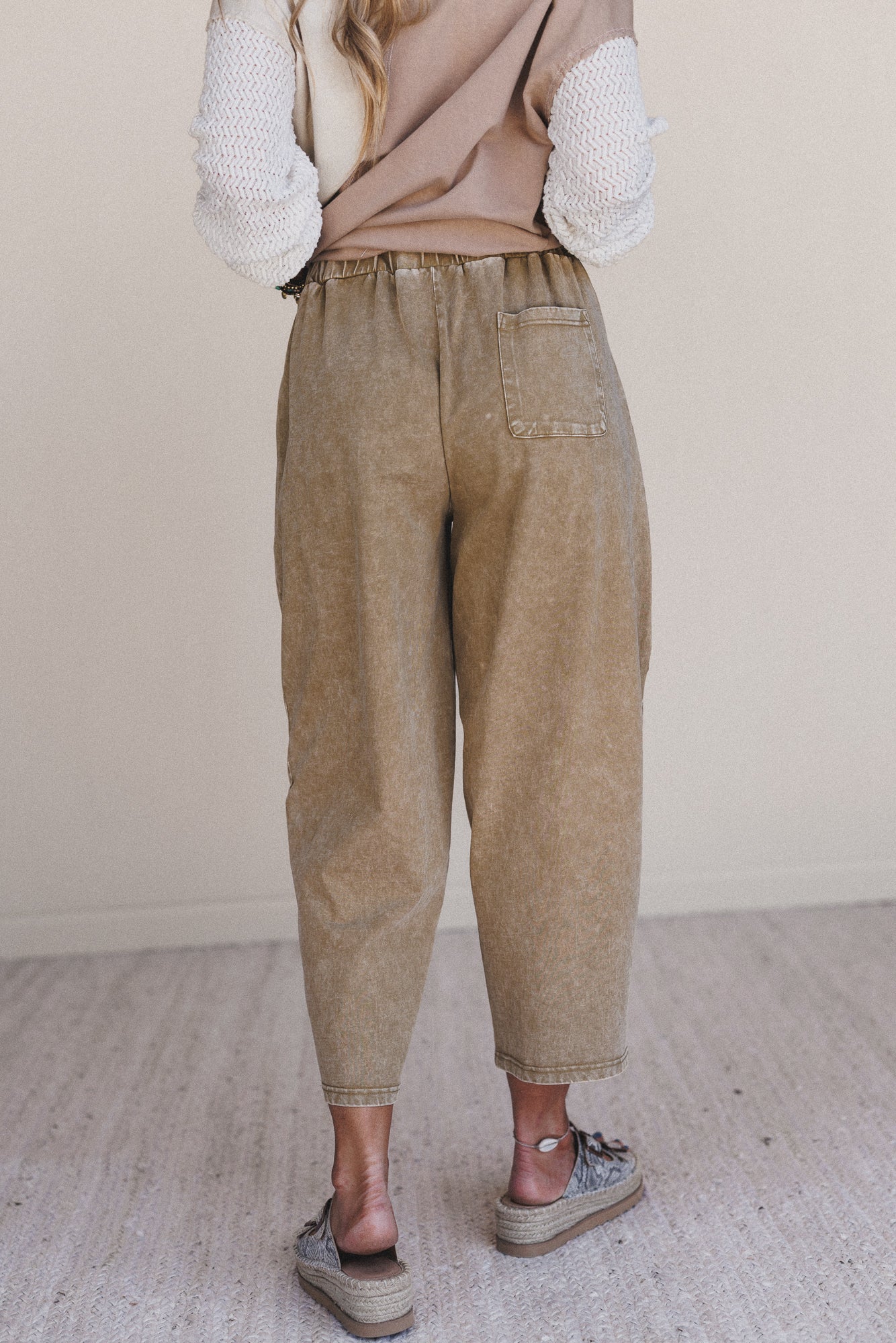 Flower Grove Barrel Pants - Olive - Image 5