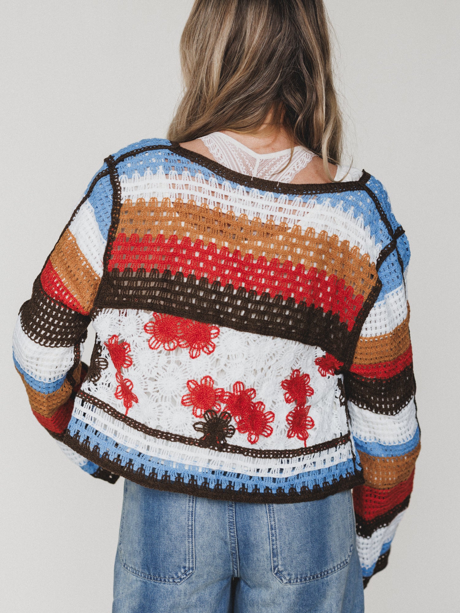 Flower Power Cardigan - Orange Multi - Image 2