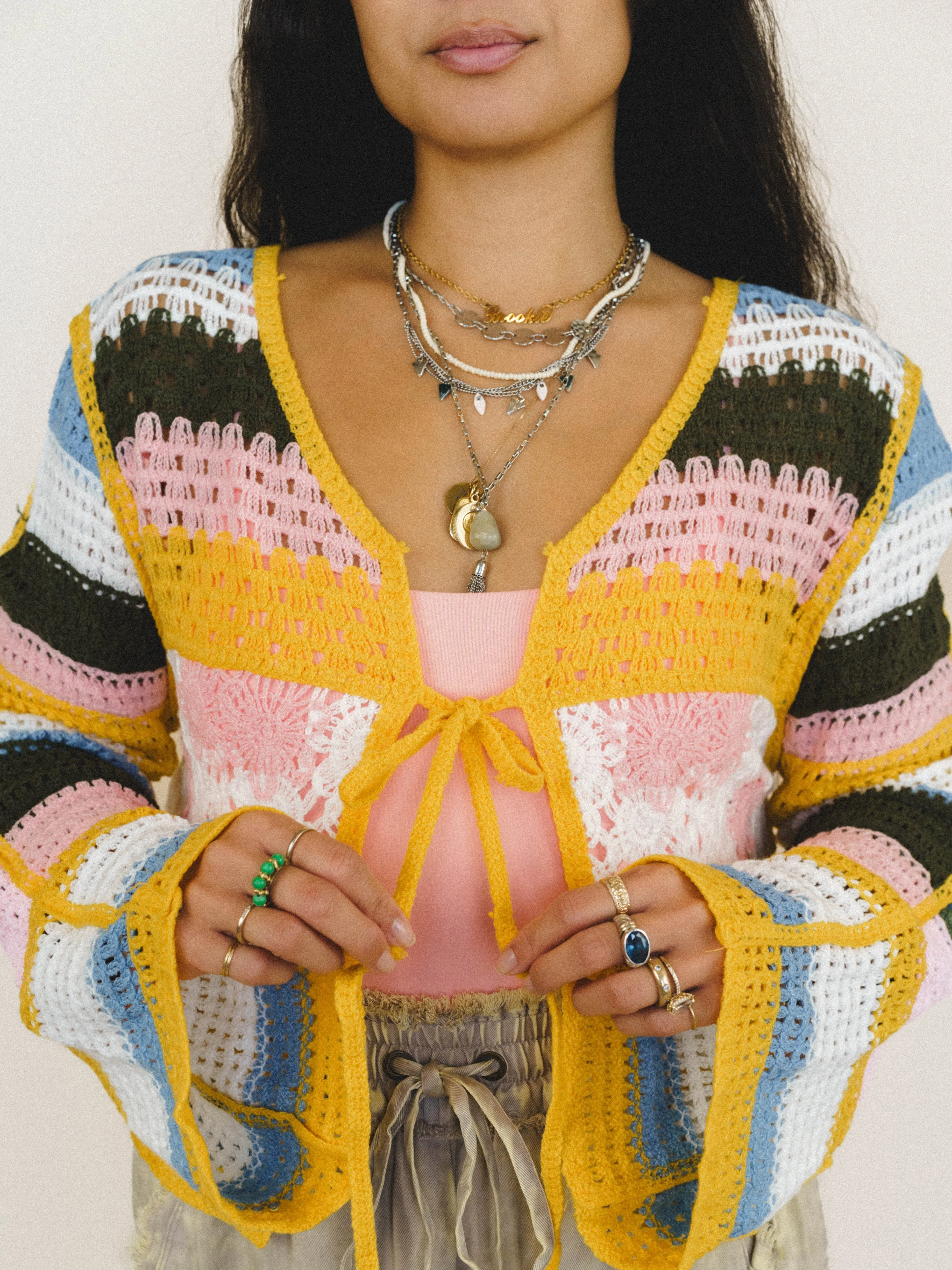 Flower Power Cardigan - Yellow Multi - Image 3