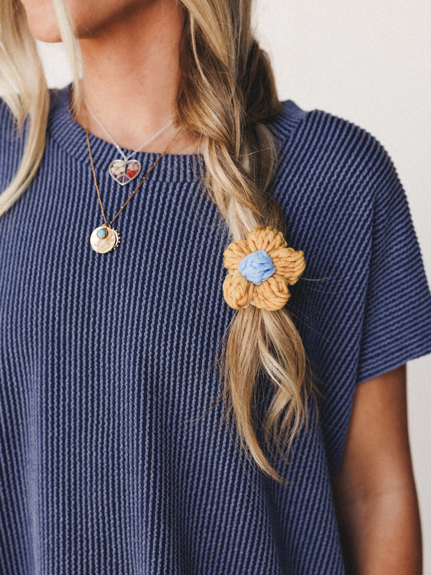 Flowers In Your Hair Scrunchie - Gold - Image 2
