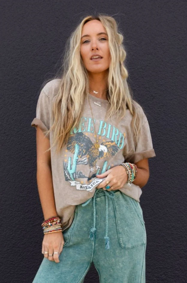 Fly Free Graphic Tee - Mocha - Image 7
