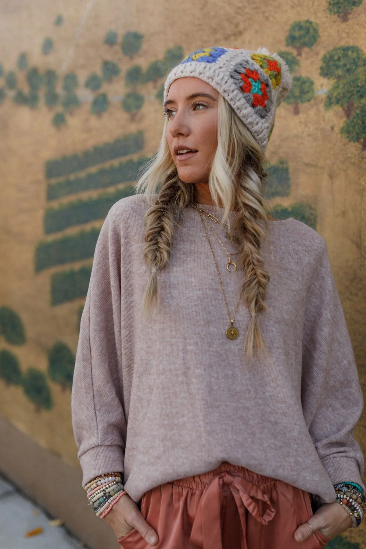 The Nest Fly With Me Batwing Sleeve Knit Sweater - Sand - Pre Order - Image 2