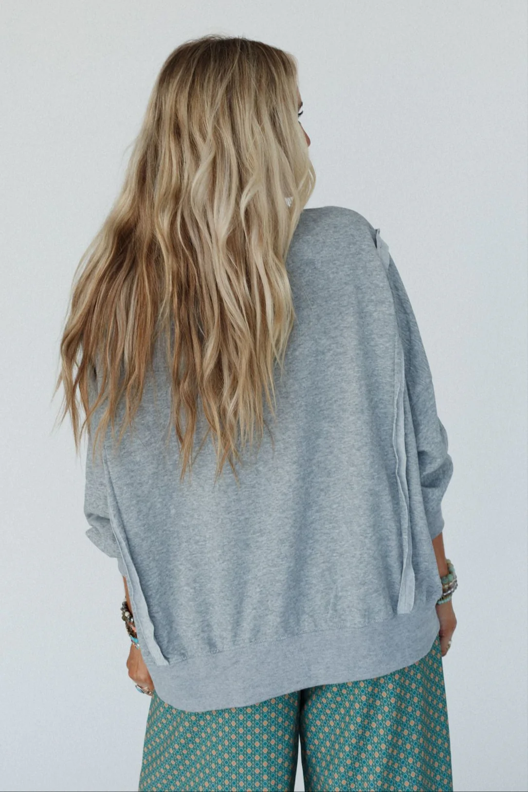 Ford Floral Peace Patch Top - Heather Gray - Image 5