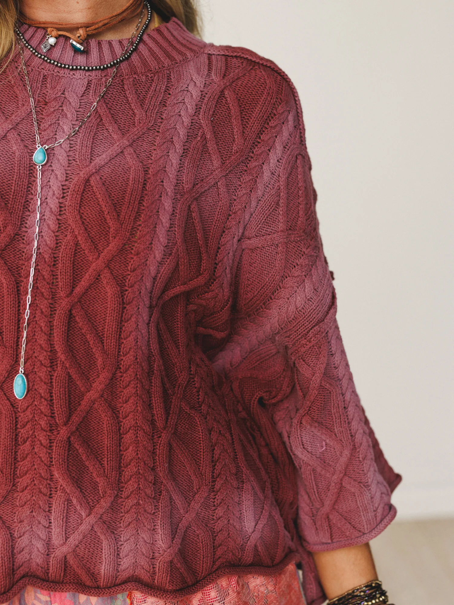 Francis Sweater Top - Wine - Image 3