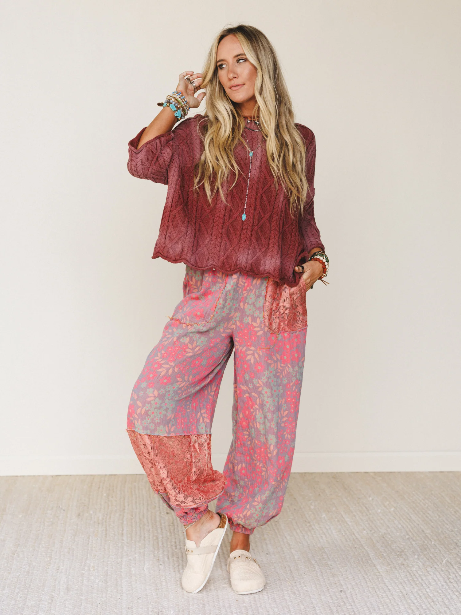 Francis Sweater Top - Wine - Image 4