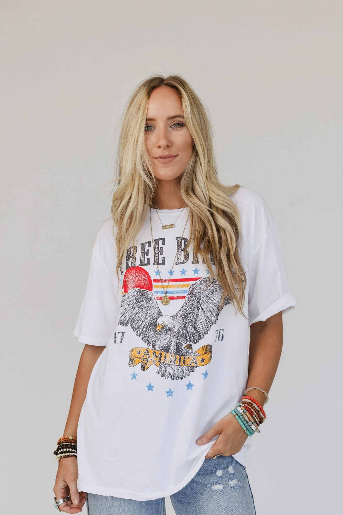 Free Bird America Graphic Tee - White - Image 2