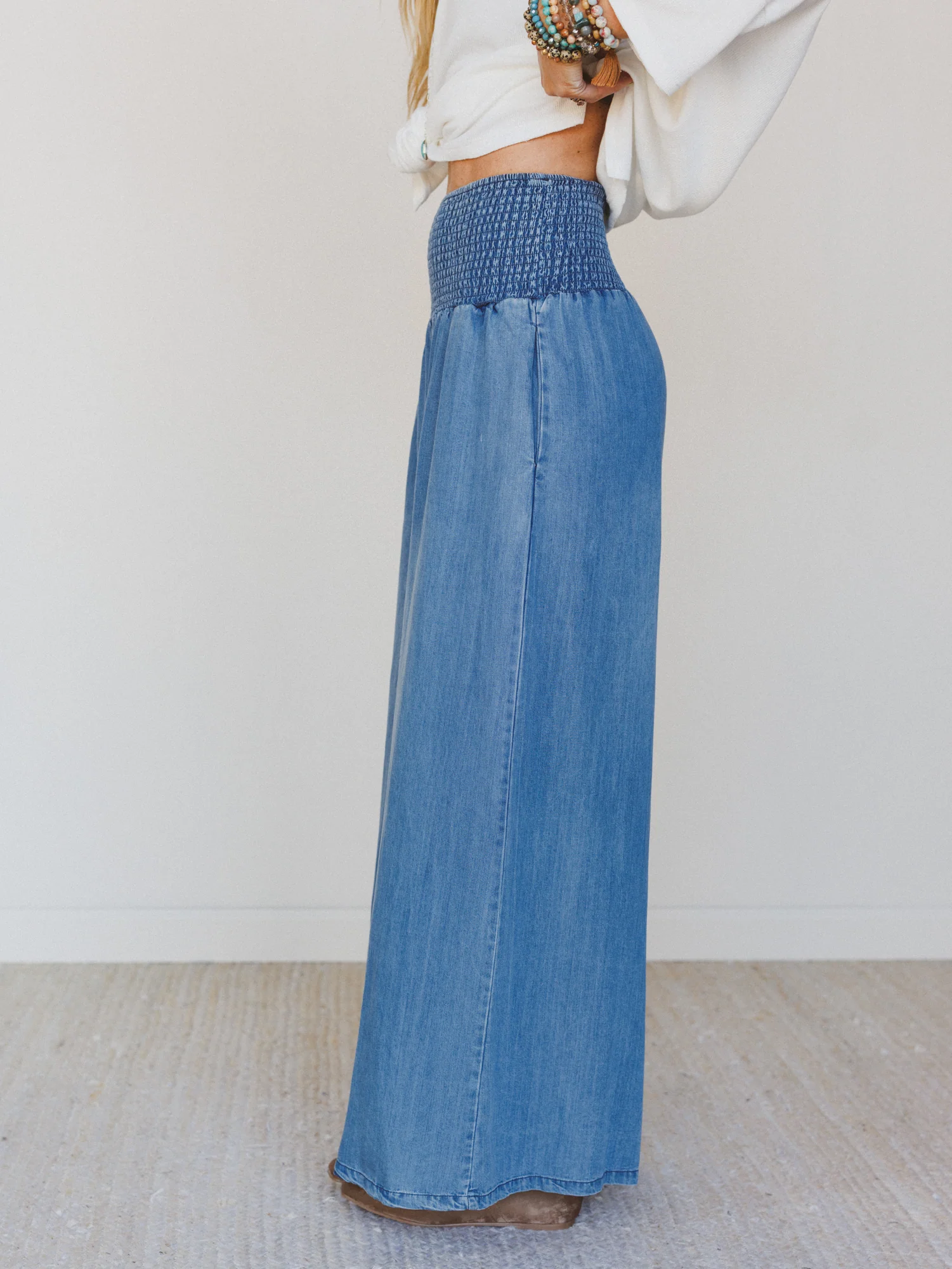 Free Falling Wide Leg Pants - Denim - Image 5