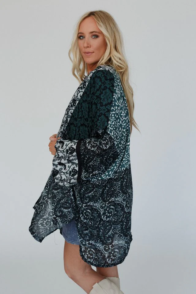 Free Spirit Floral Kimono - Olive - Image 6