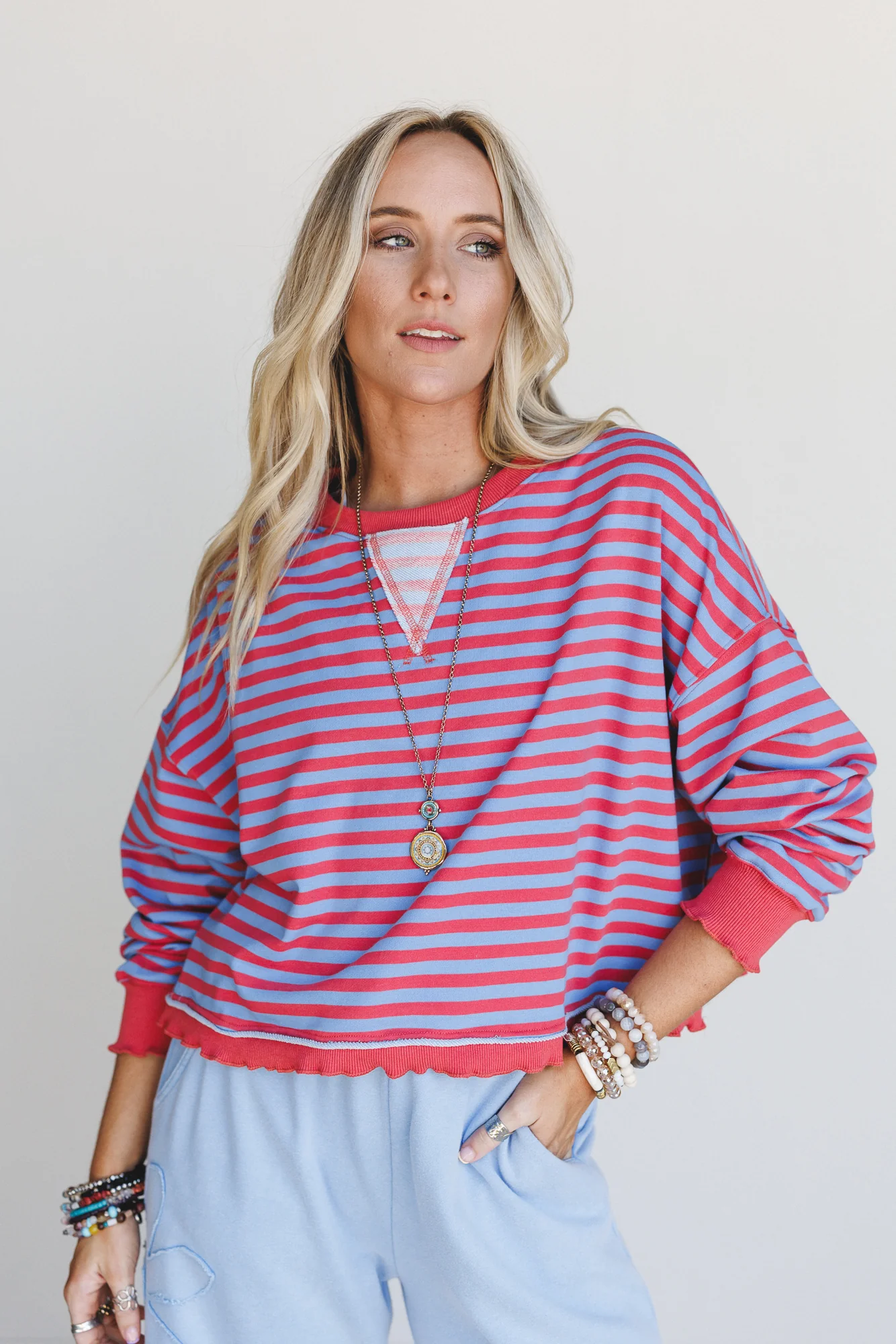 Freestyle Striped Top - Blue Multi