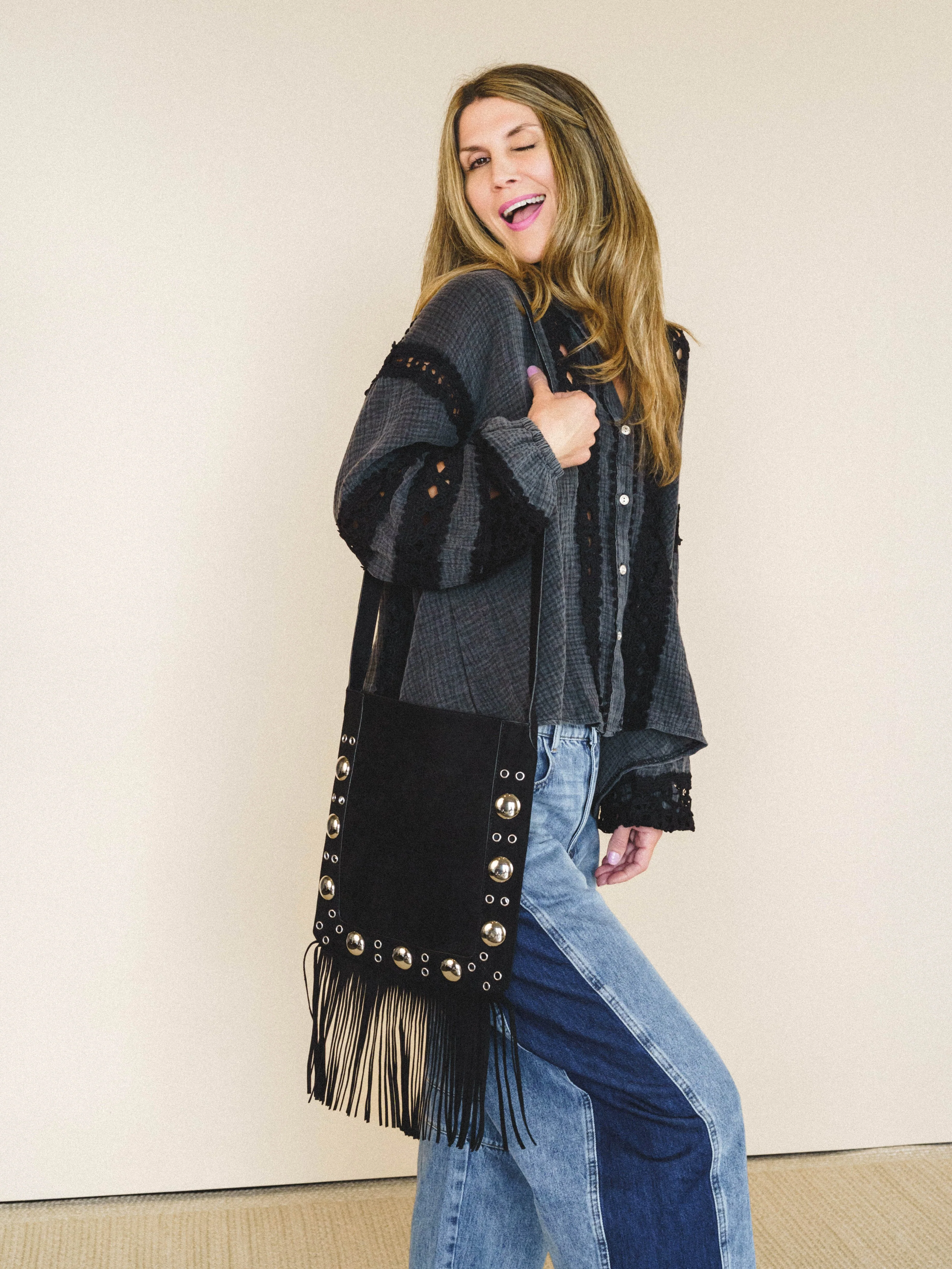 Fringe Feeling Crossbody Bag - Black - Image 3