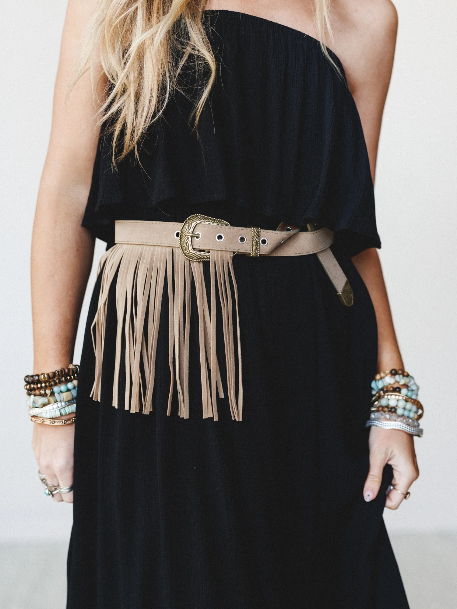 Fringe Forever Belt - Tan