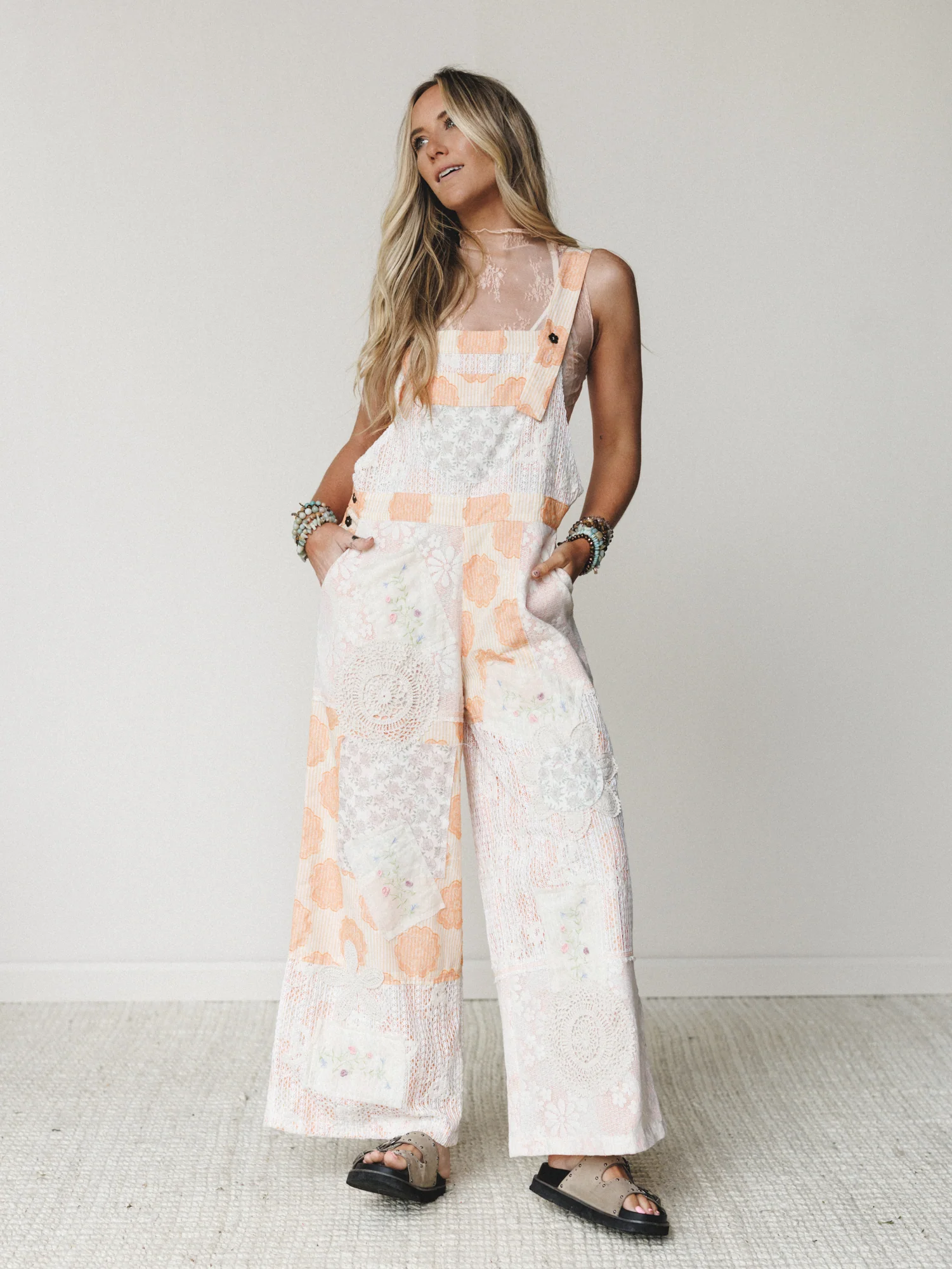 Fruit Fields And Forests Jumpsuit - Orange Striped