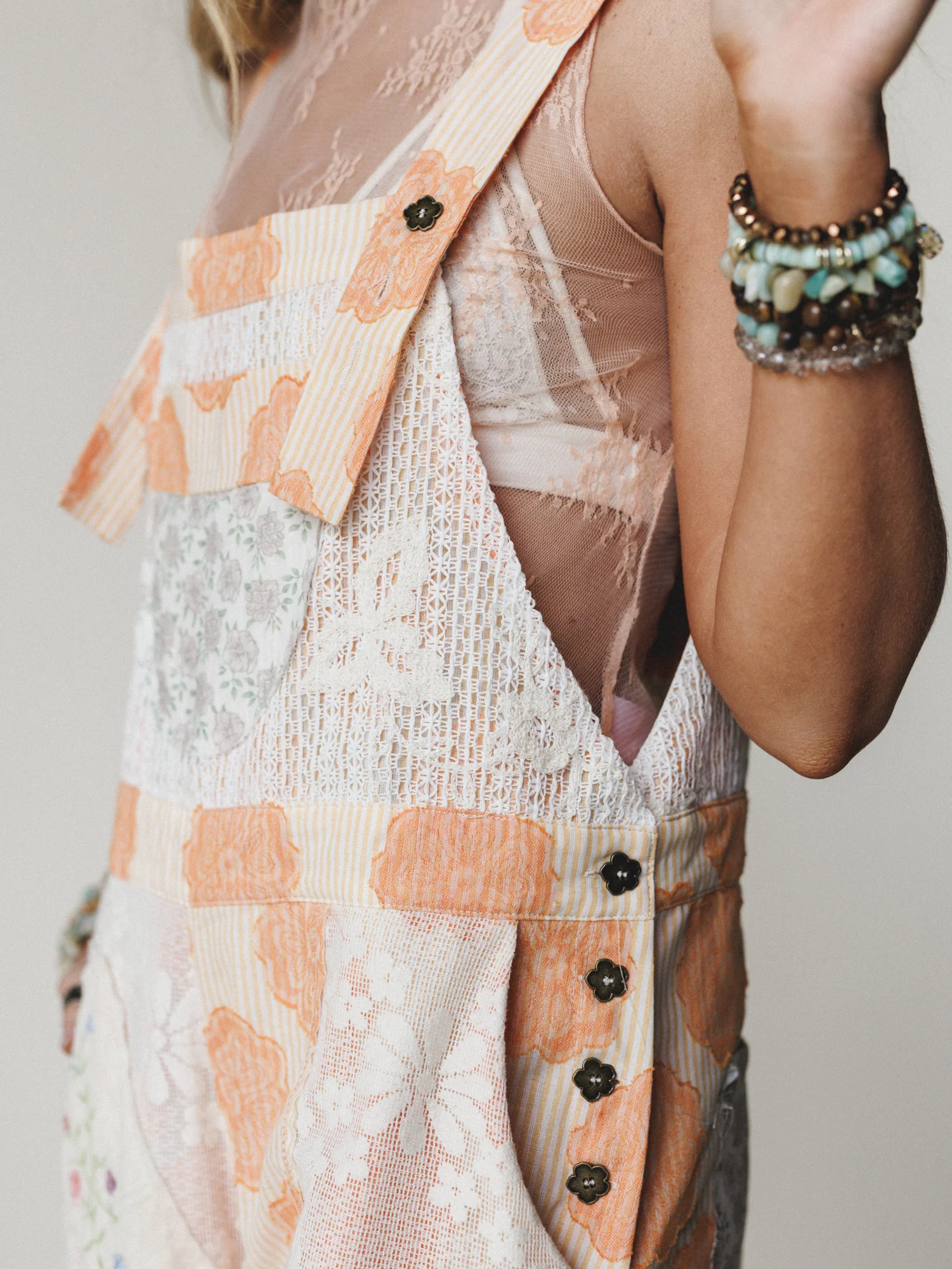 Fruit Fields And Forests Jumpsuit - Orange Striped - Image 2