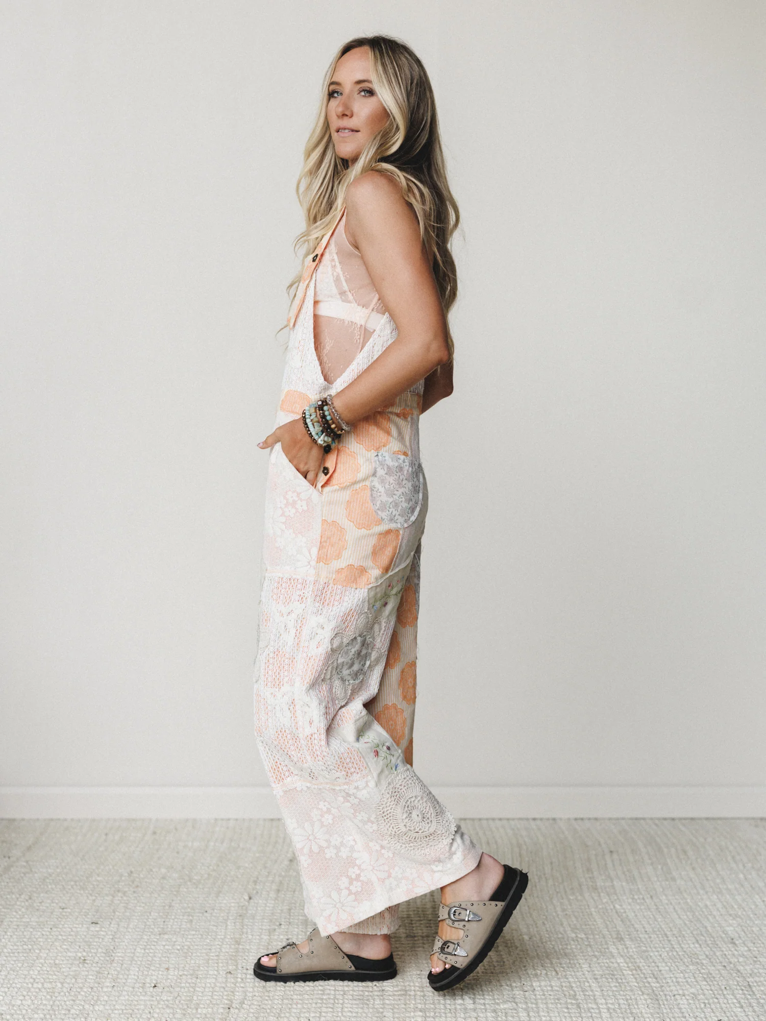 Fruit Fields And Forests Jumpsuit - Orange Striped - Image 3