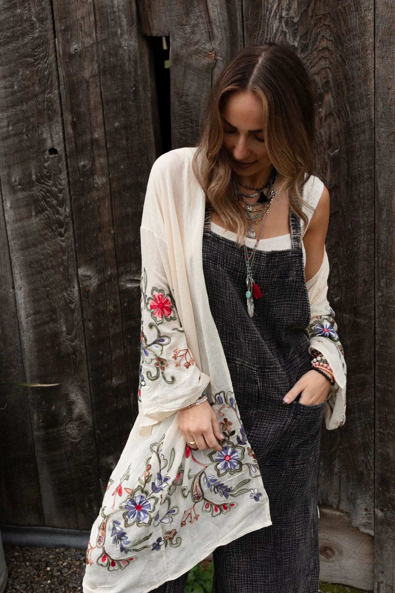 Fun In Florals Kimono - Cream - Image 2