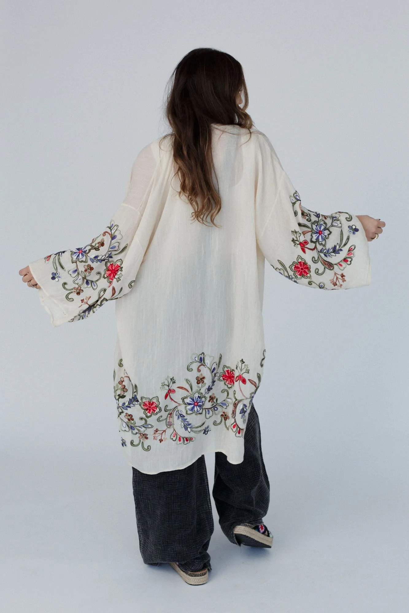 Fun In Florals Kimono - Cream - Image 3