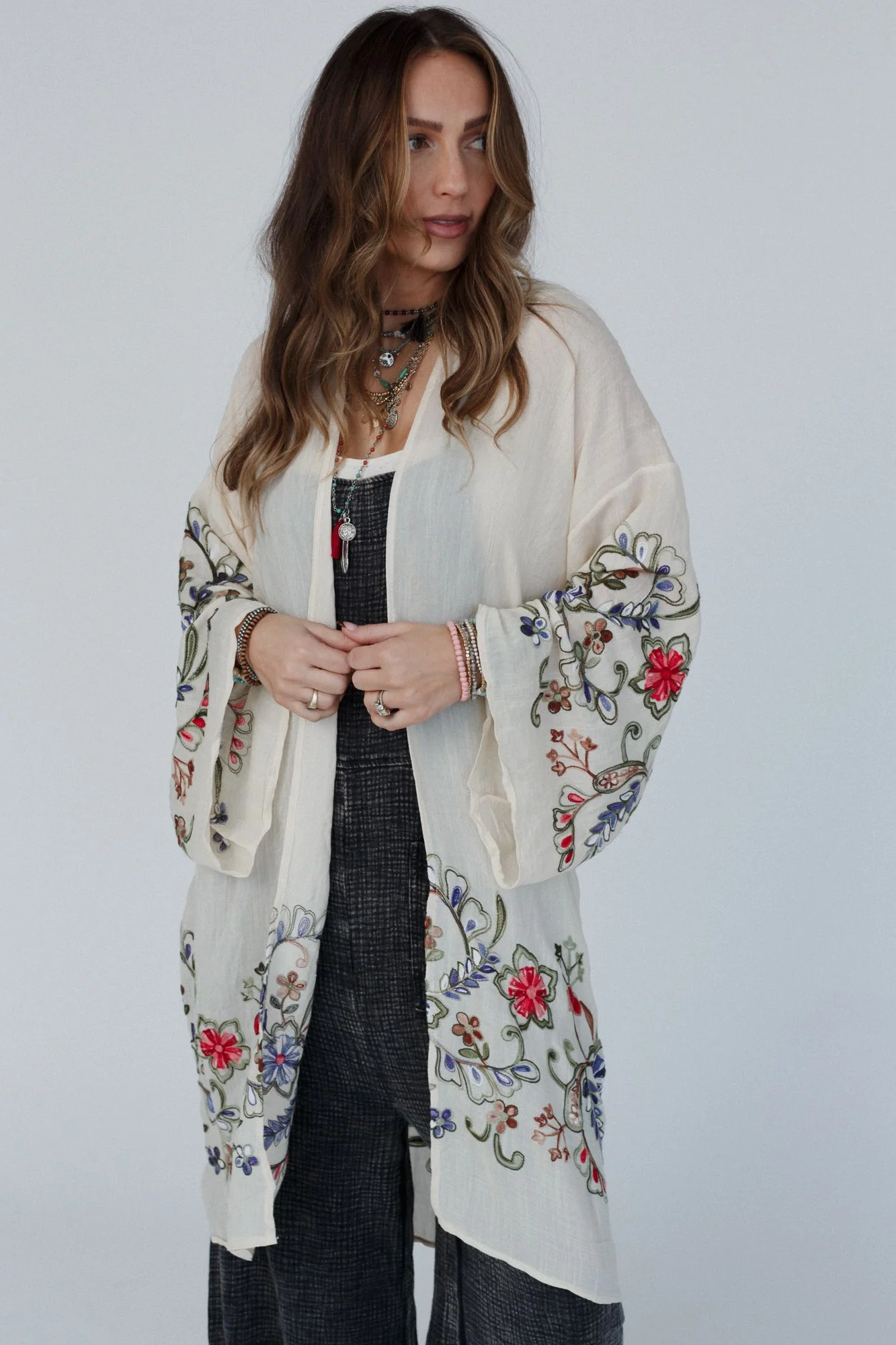 Fun In Florals Kimono - Cream - Image 4