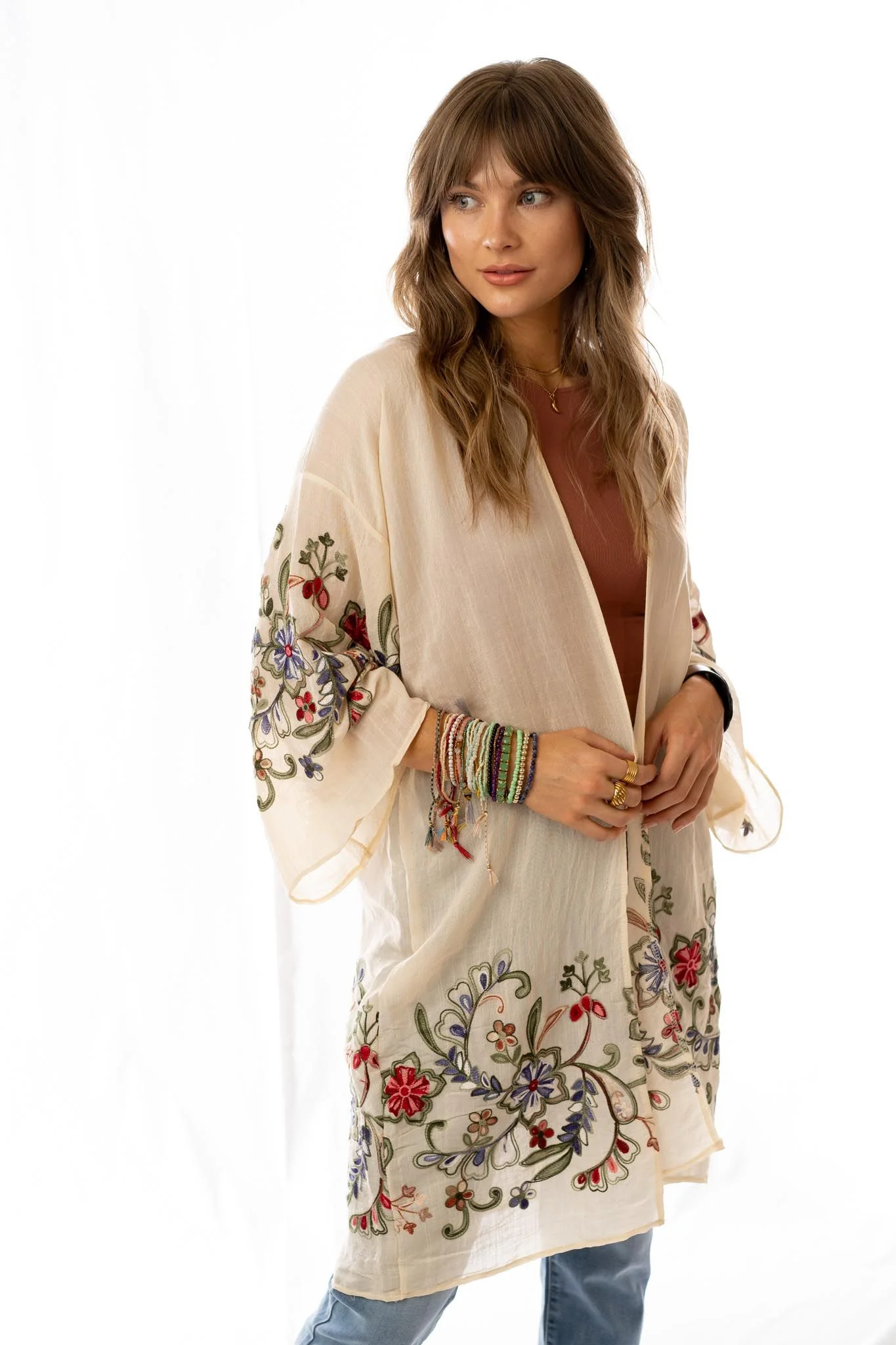 Fun In Florals Kimono - Cream - Image 6