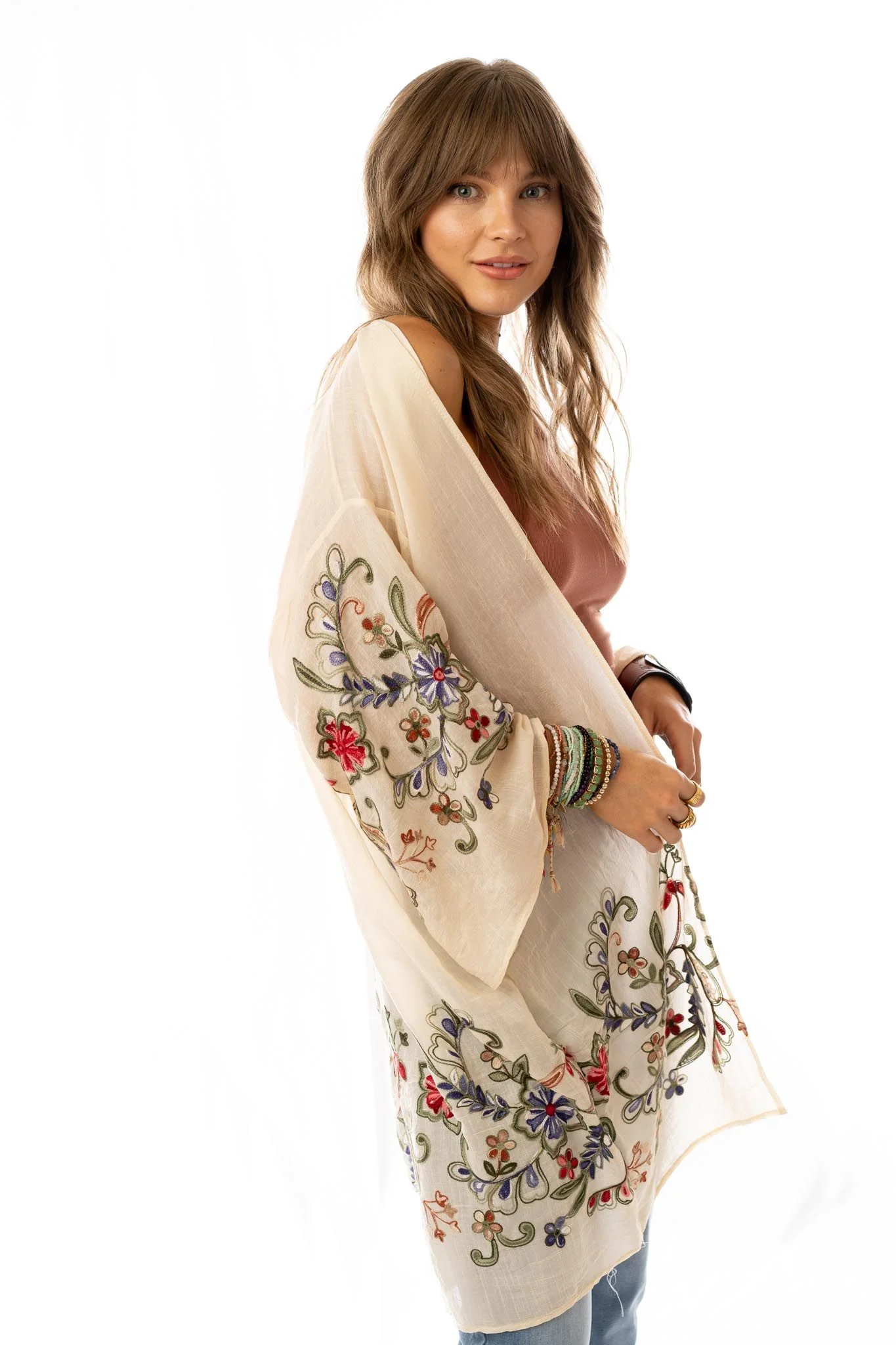 Fun In Florals Kimono - Cream - Image 8