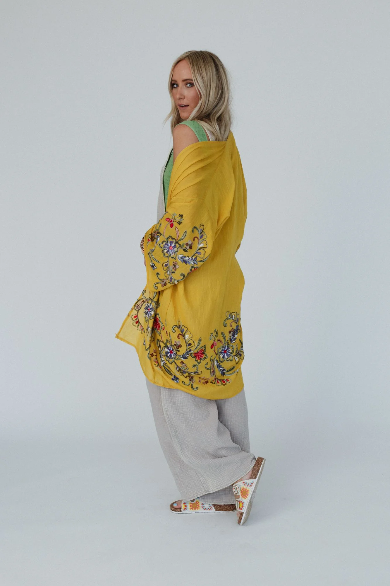 Fun In Florals Kimono - Mustard - Image 10