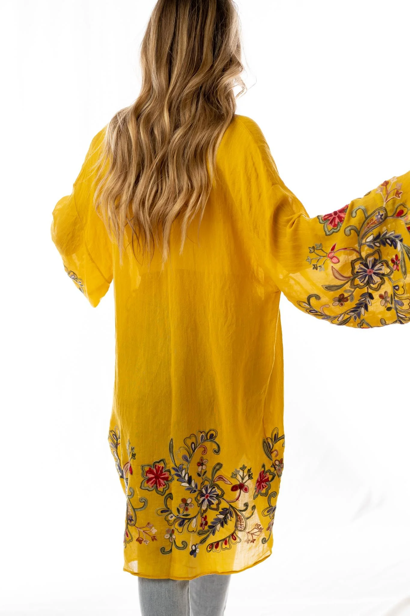 Fun In Florals Kimono - Mustard - Image 8