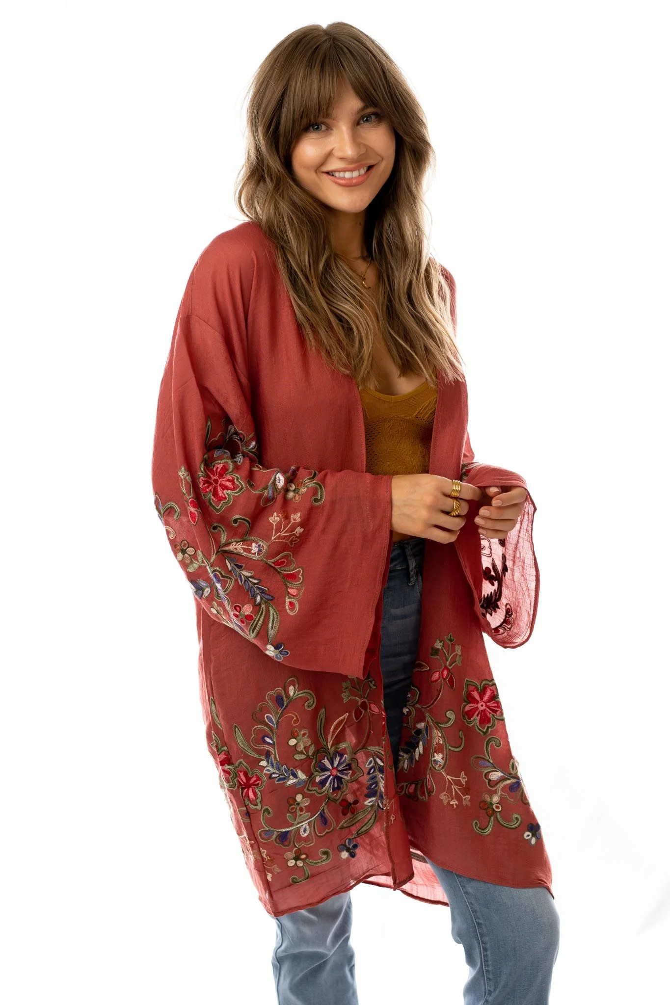 Fun In Florals Kimono - Plum - Image 2