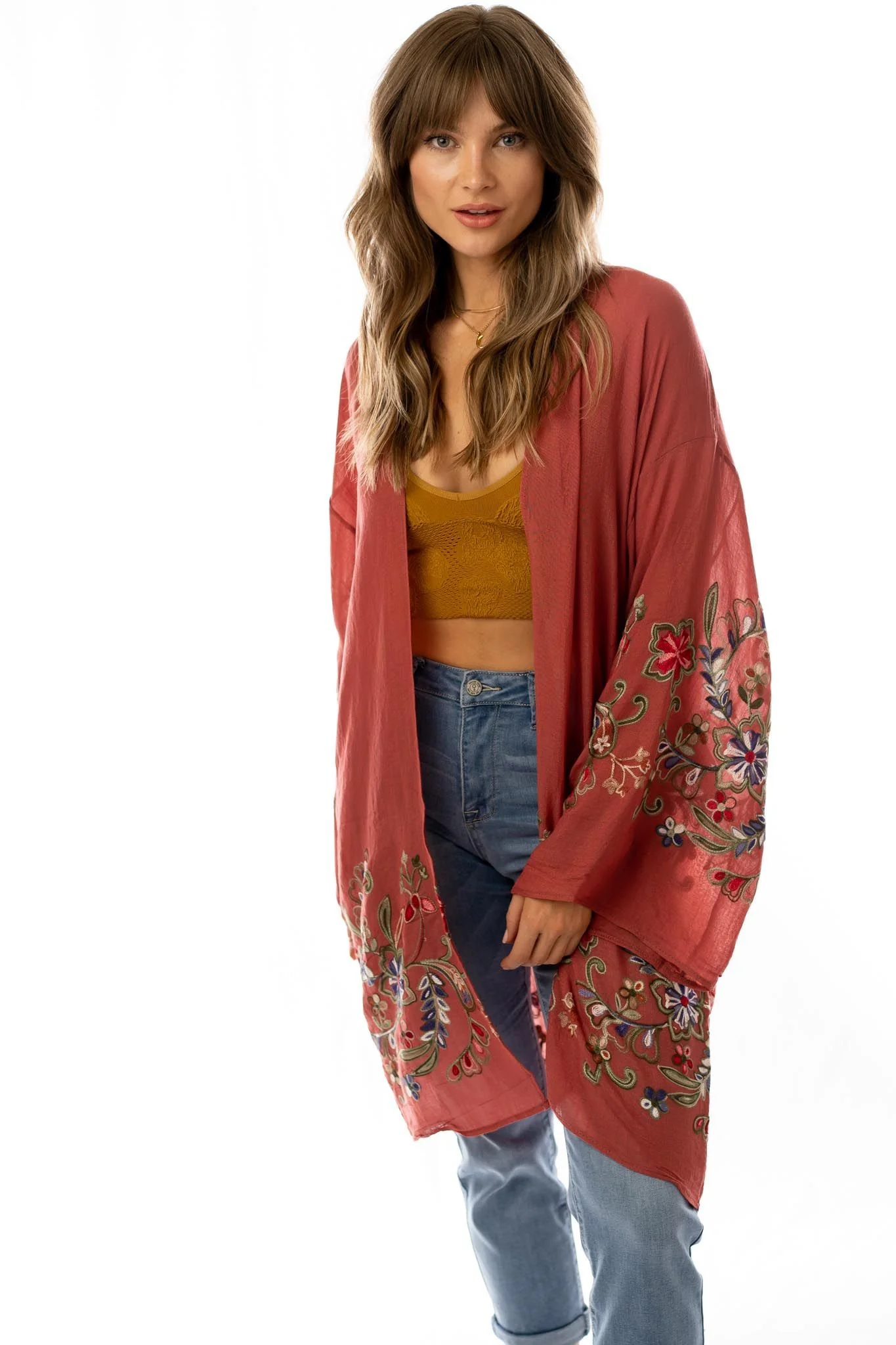 Fun In Florals Kimono - Plum - Image 3