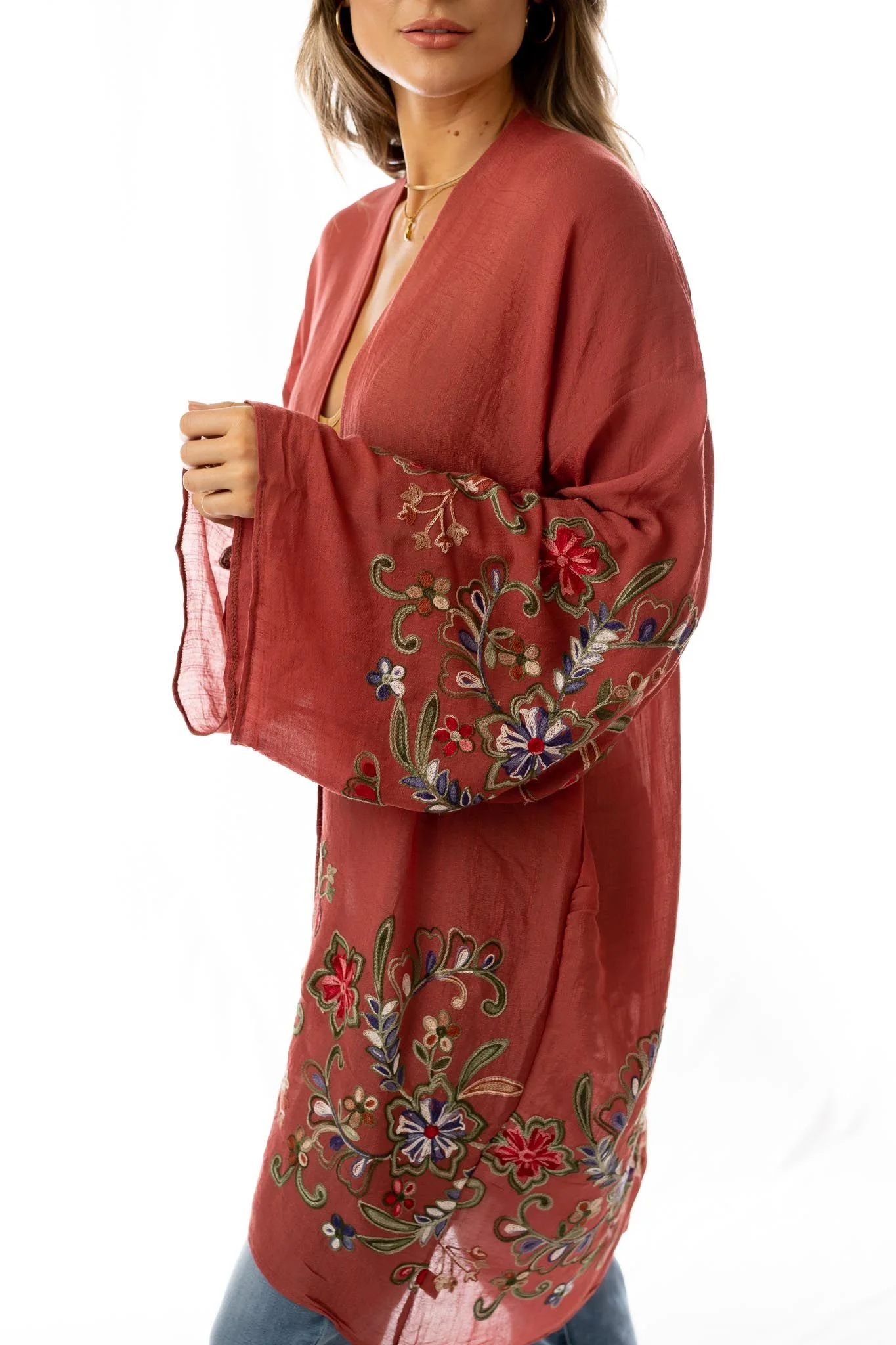 Fun In Florals Kimono - Plum - Image 5
