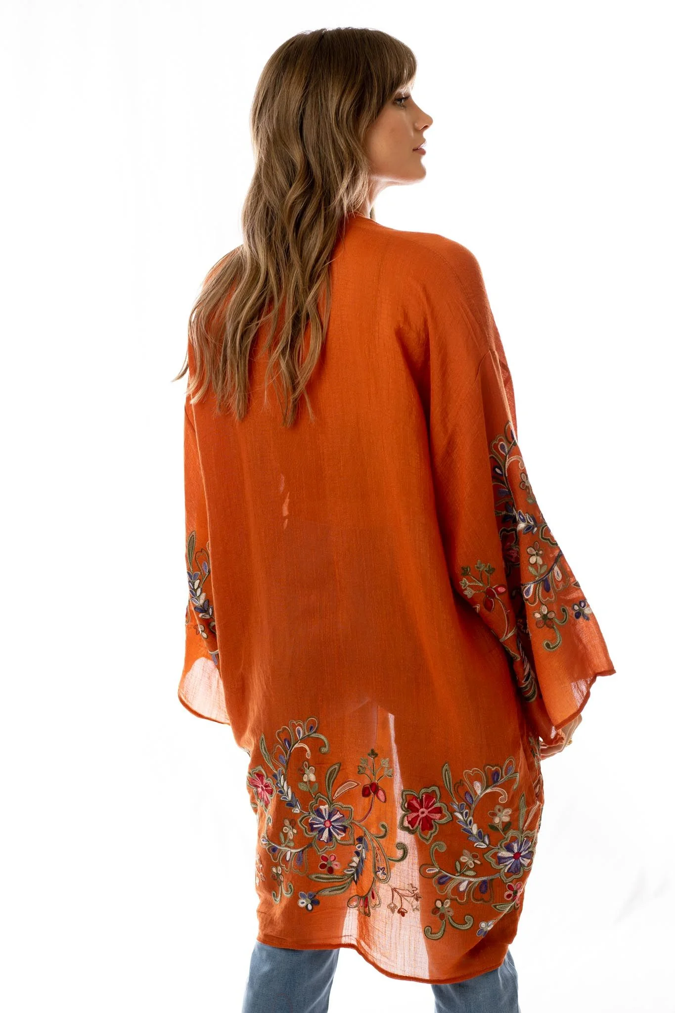 Fun In Florals Kimono - Rust - Image 3