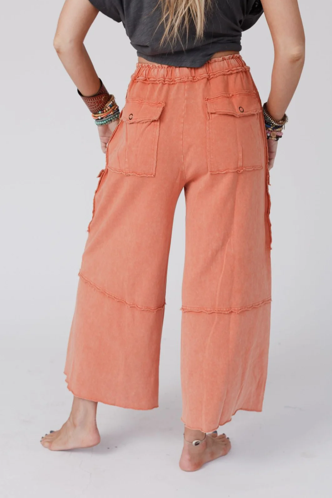 Game On Cargo Wide Leg Pant - Burnt Orange - Image 6