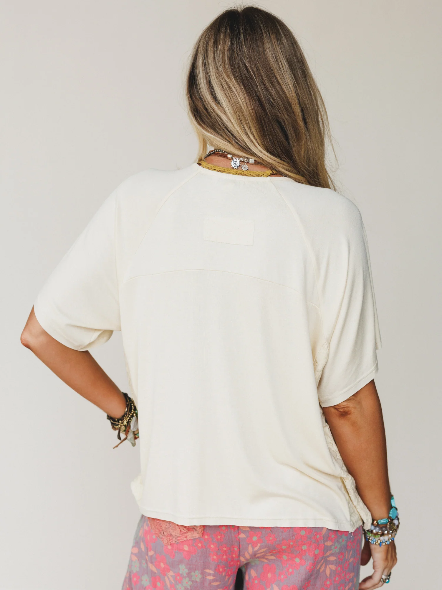 Game Plan Lace Detail Top - Cream - Image 5