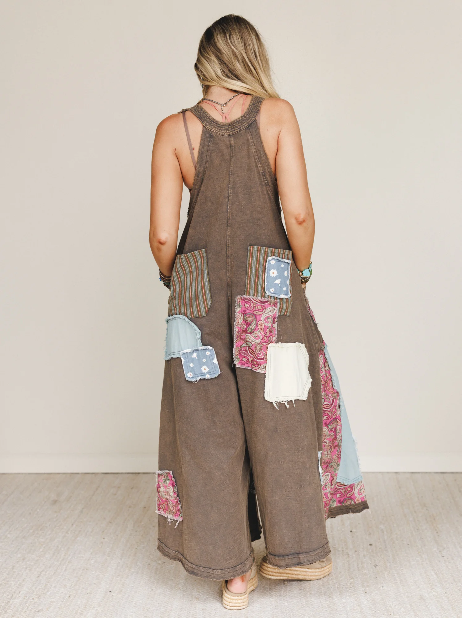Garden Drift Wide Leg Jumpsuit - Charcoal - Image 4