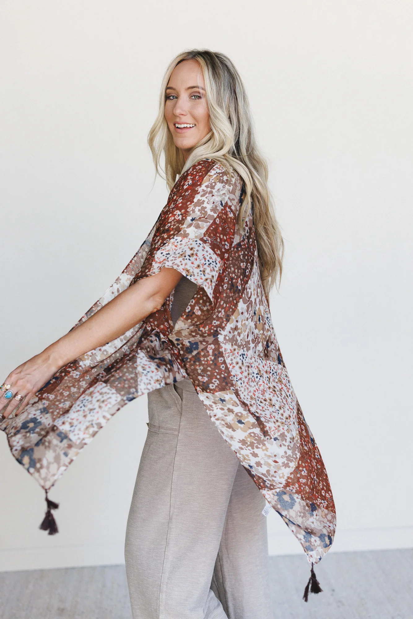 Garden Fairy Floral Kimono - Brown - Image 4