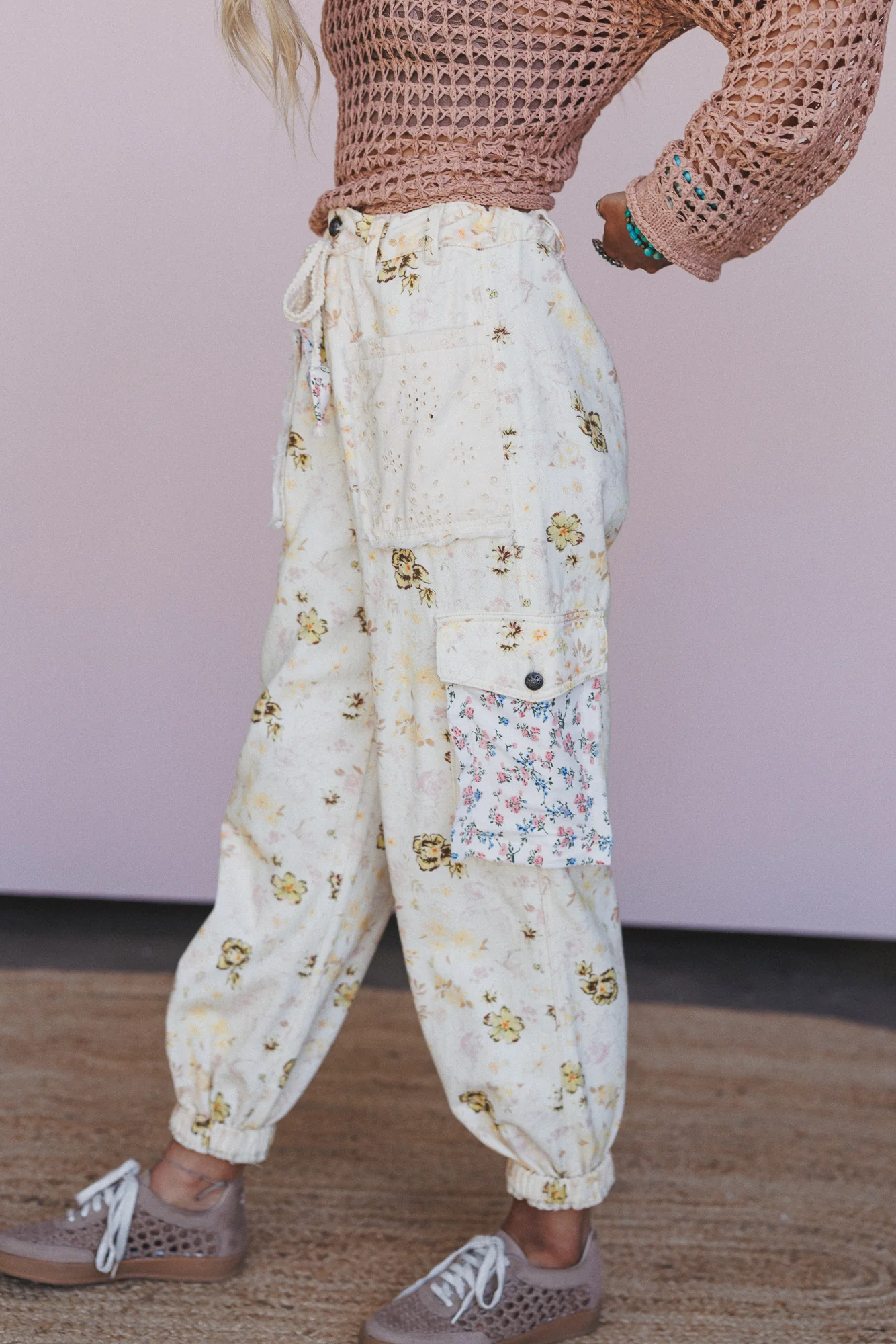 Garden Glow Cargo Pants - Natural - Pre Order - Image 2