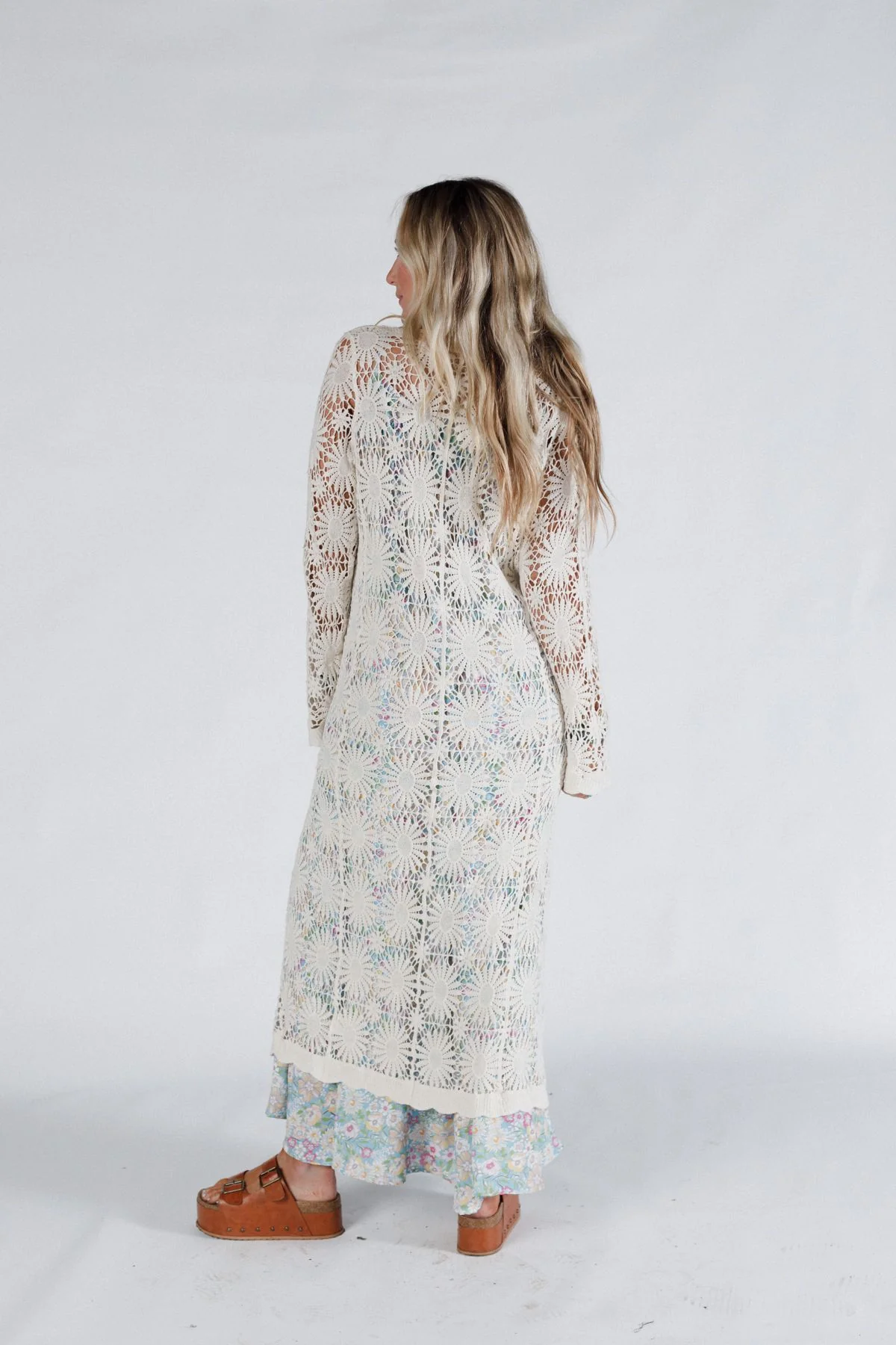Garden Muse Crochet Duster - Natural - Image 4