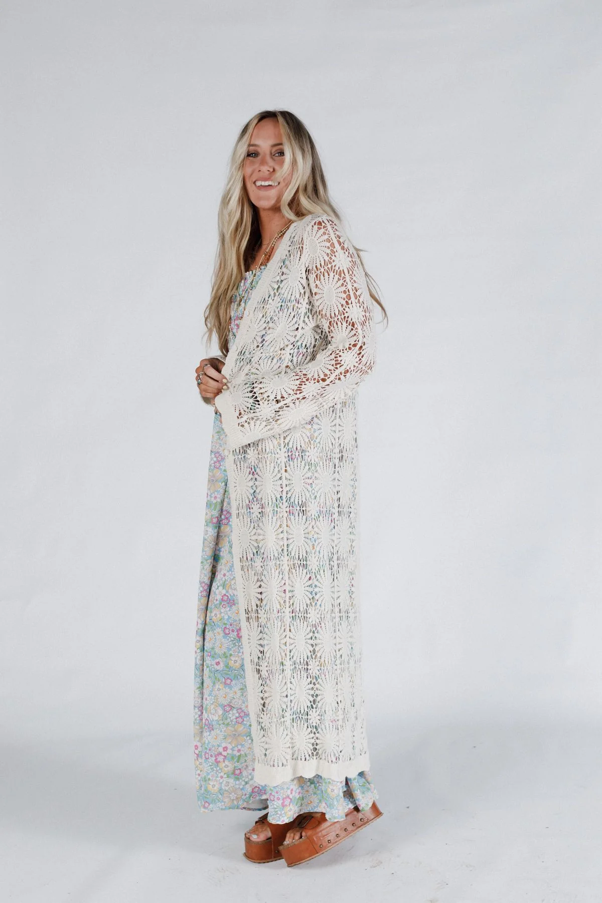 Garden Muse Crochet Duster - Natural - Image 8