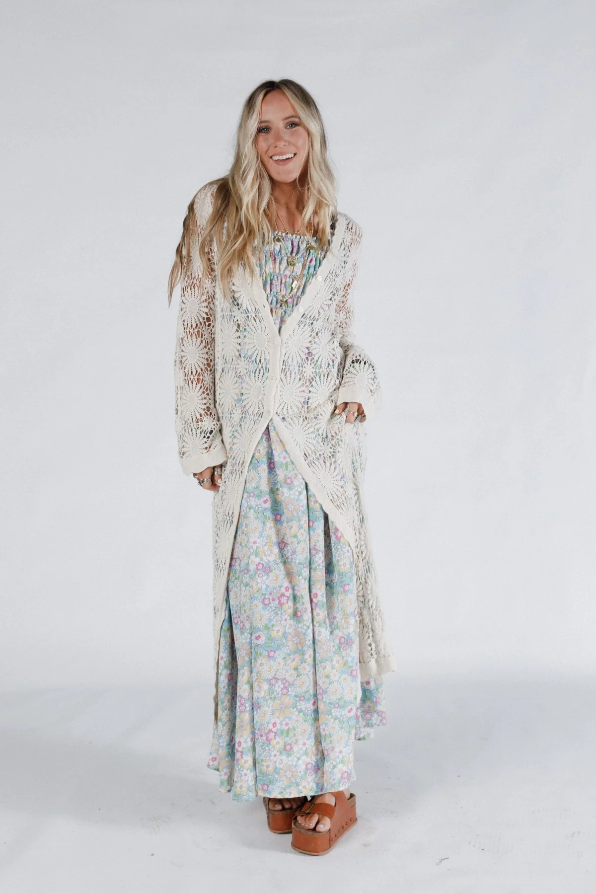 Garden Muse Crochet Duster - Natural - Pre Order - Image 2