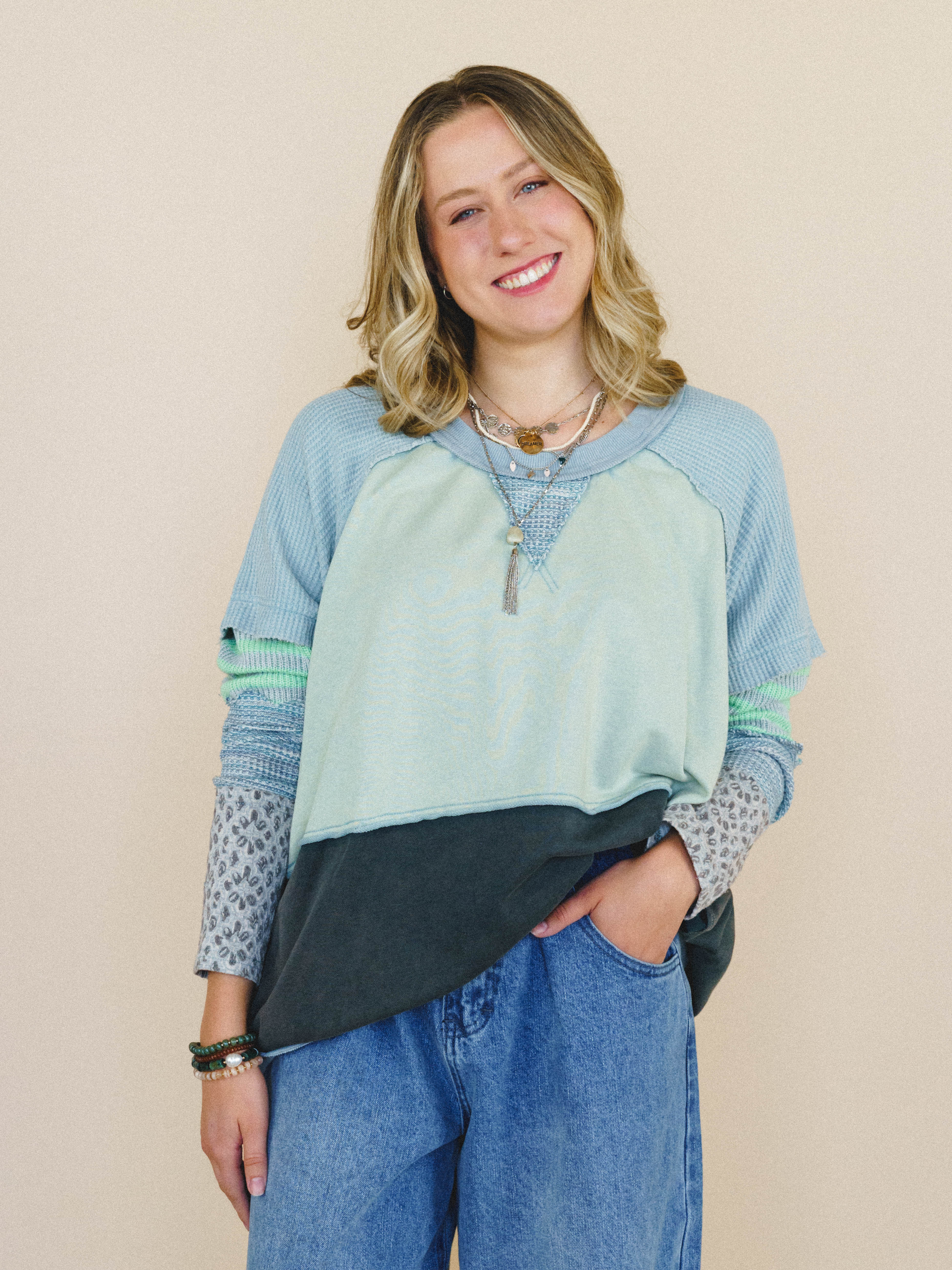 Garden Poems Long Sleeve Top - Seafoam - Image 2