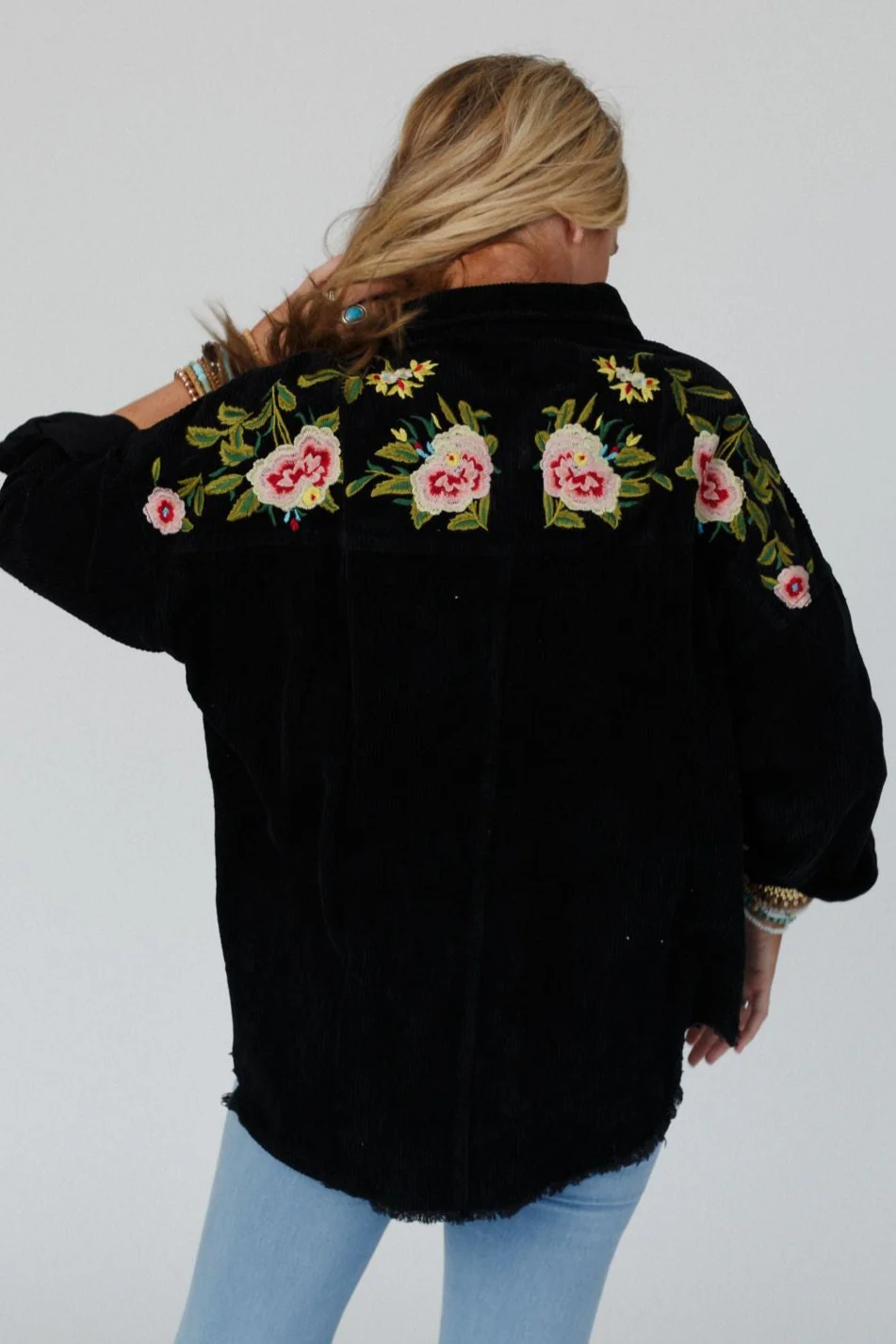 Gardener Embroidered Button Down Top - Black - Image 5
