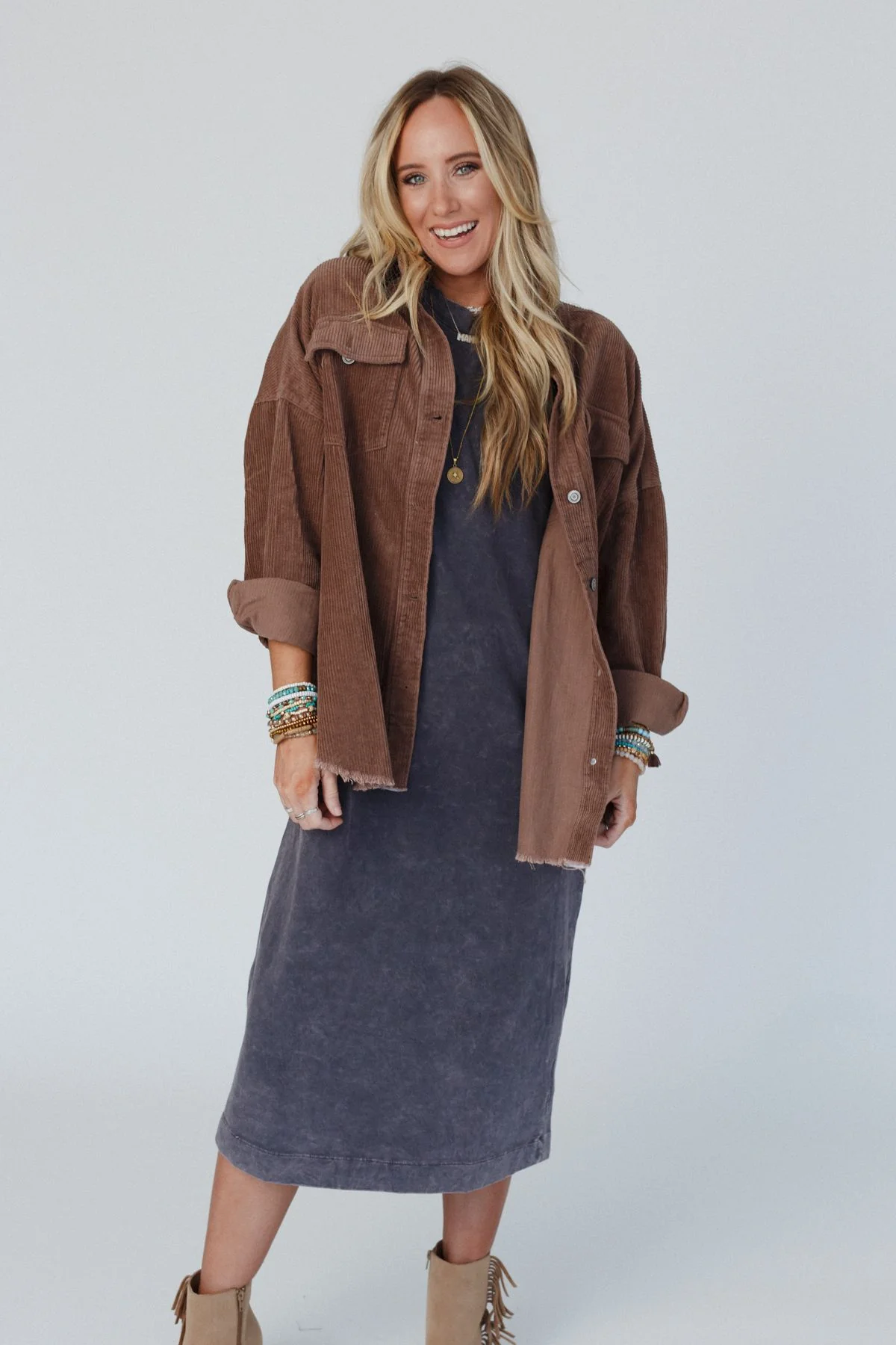 Gardener Embroidered Button Down Top - Mocha - Image 7