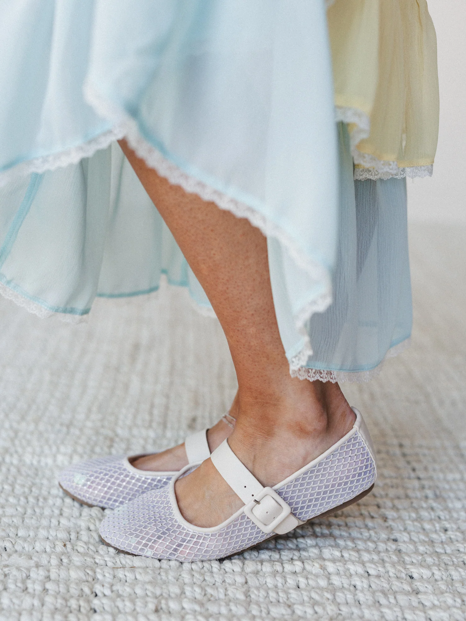 Gem Mesh Flats - Ivory - Image 4